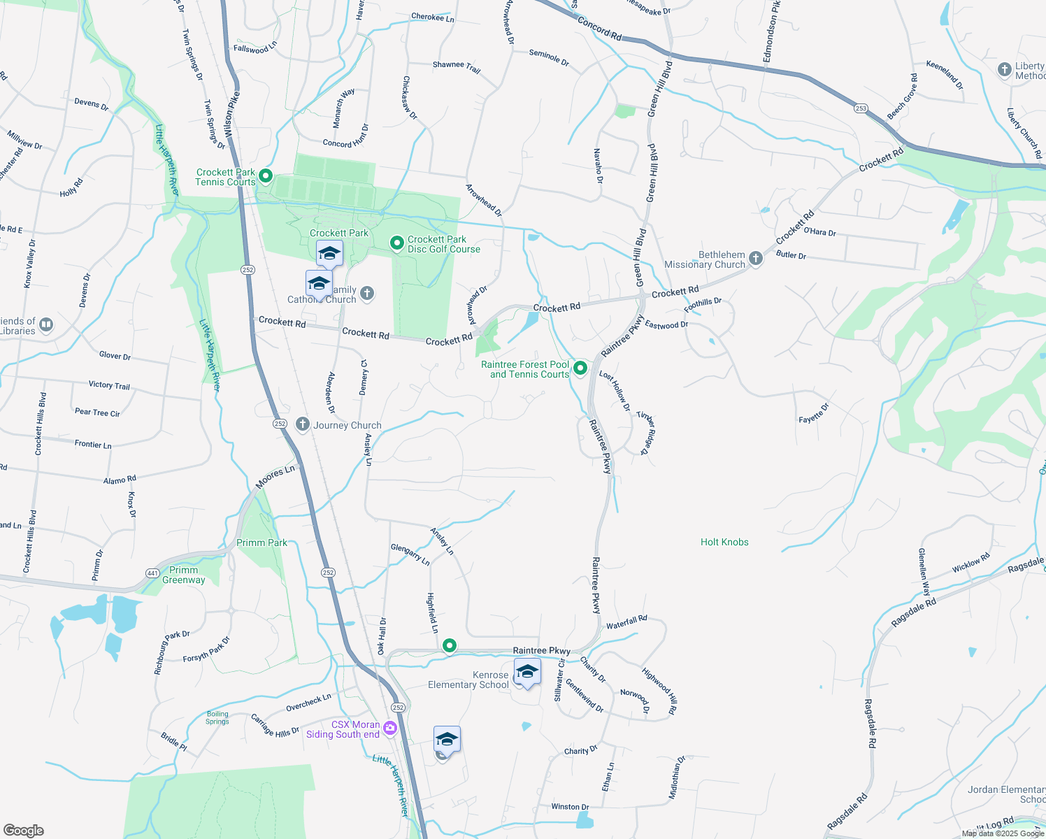 map of restaurants, bars, coffee shops, grocery stores, and more near 1468 Witherspoon Drive in Brentwood