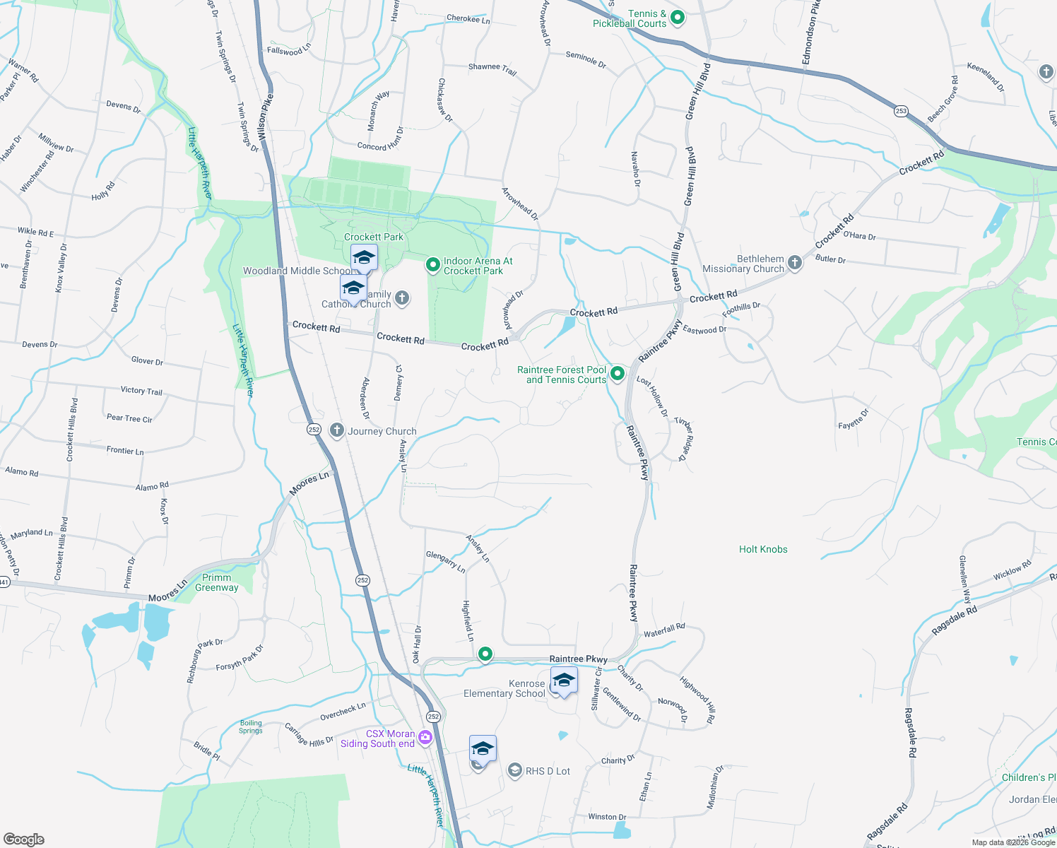 map of restaurants, bars, coffee shops, grocery stores, and more near 1468 Witherspoon Drive in Brentwood