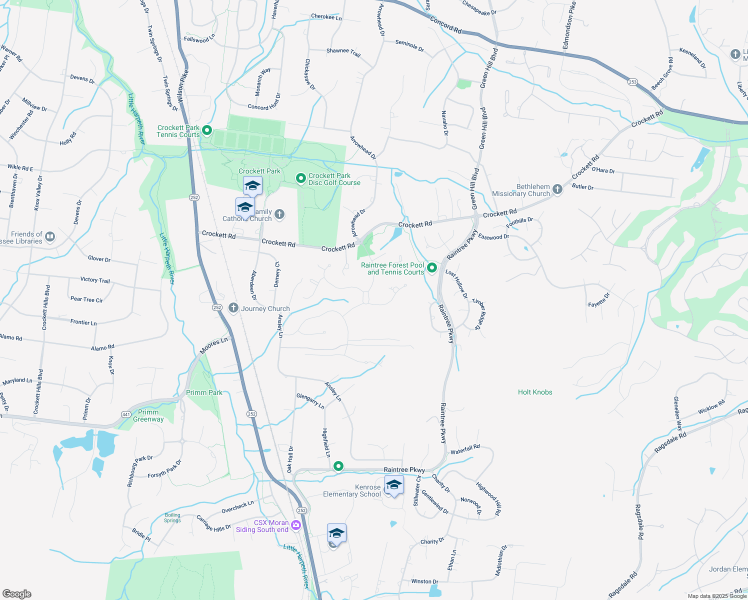 map of restaurants, bars, coffee shops, grocery stores, and more near 1468 Witherspoon Drive in Brentwood