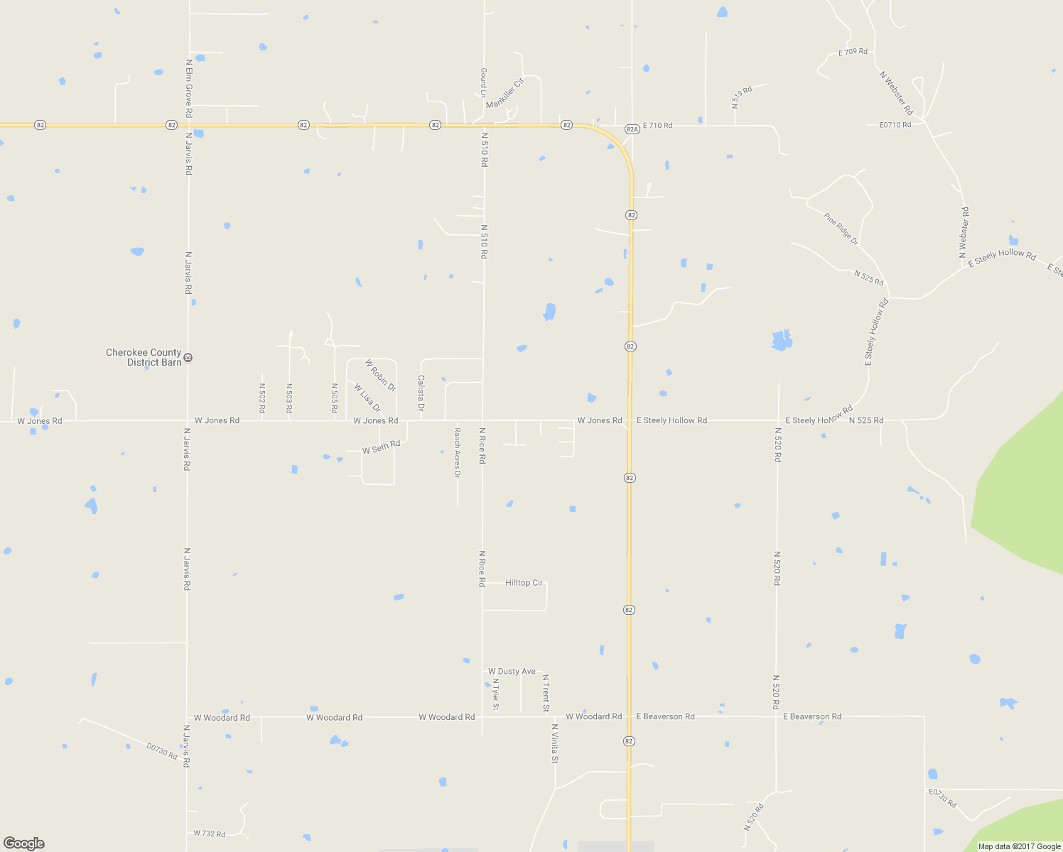 map of restaurants, bars, coffee shops, grocery stores, and more near 18189 West Jones Road in Tahlequah