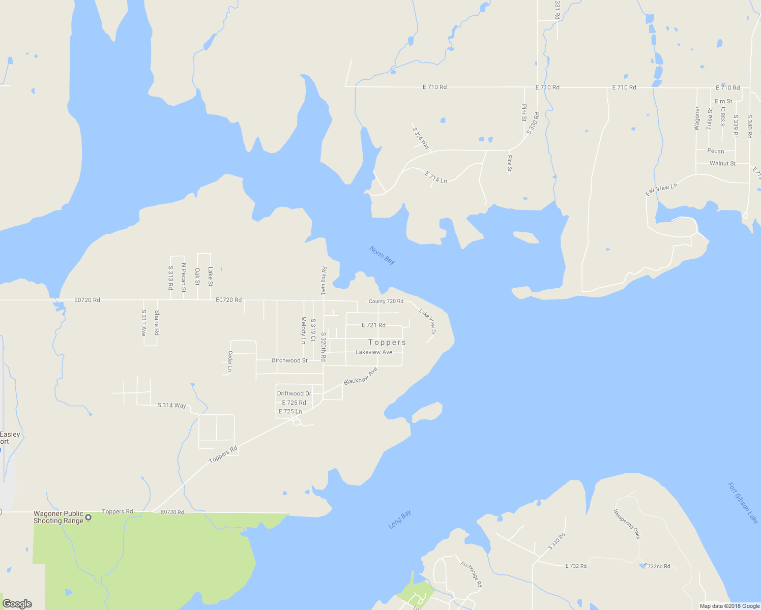 map of restaurants, bars, coffee shops, grocery stores, and more near 32262 East 720 Drive in Wagoner