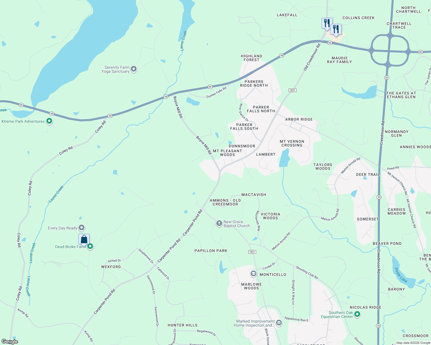 map of restaurants, bars, coffee shops, grocery stores, and more near in Raleigh