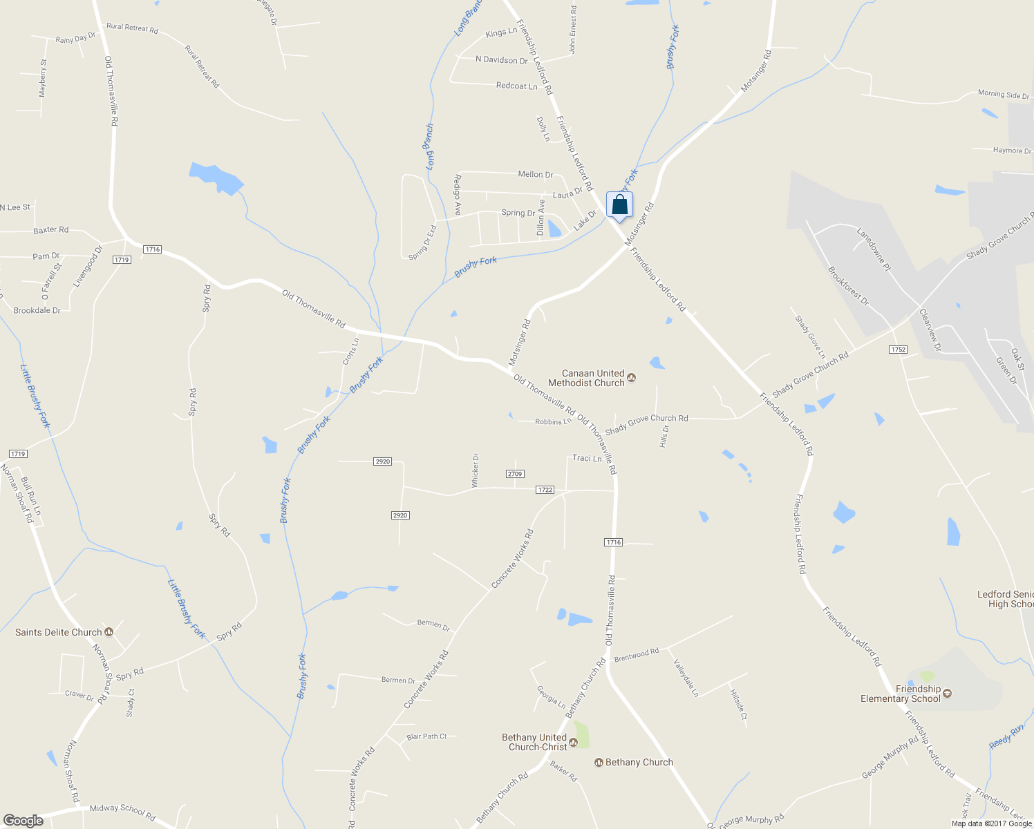 map of restaurants, bars, coffee shops, grocery stores, and more near 314 Robbins Lane in Winston-Salem