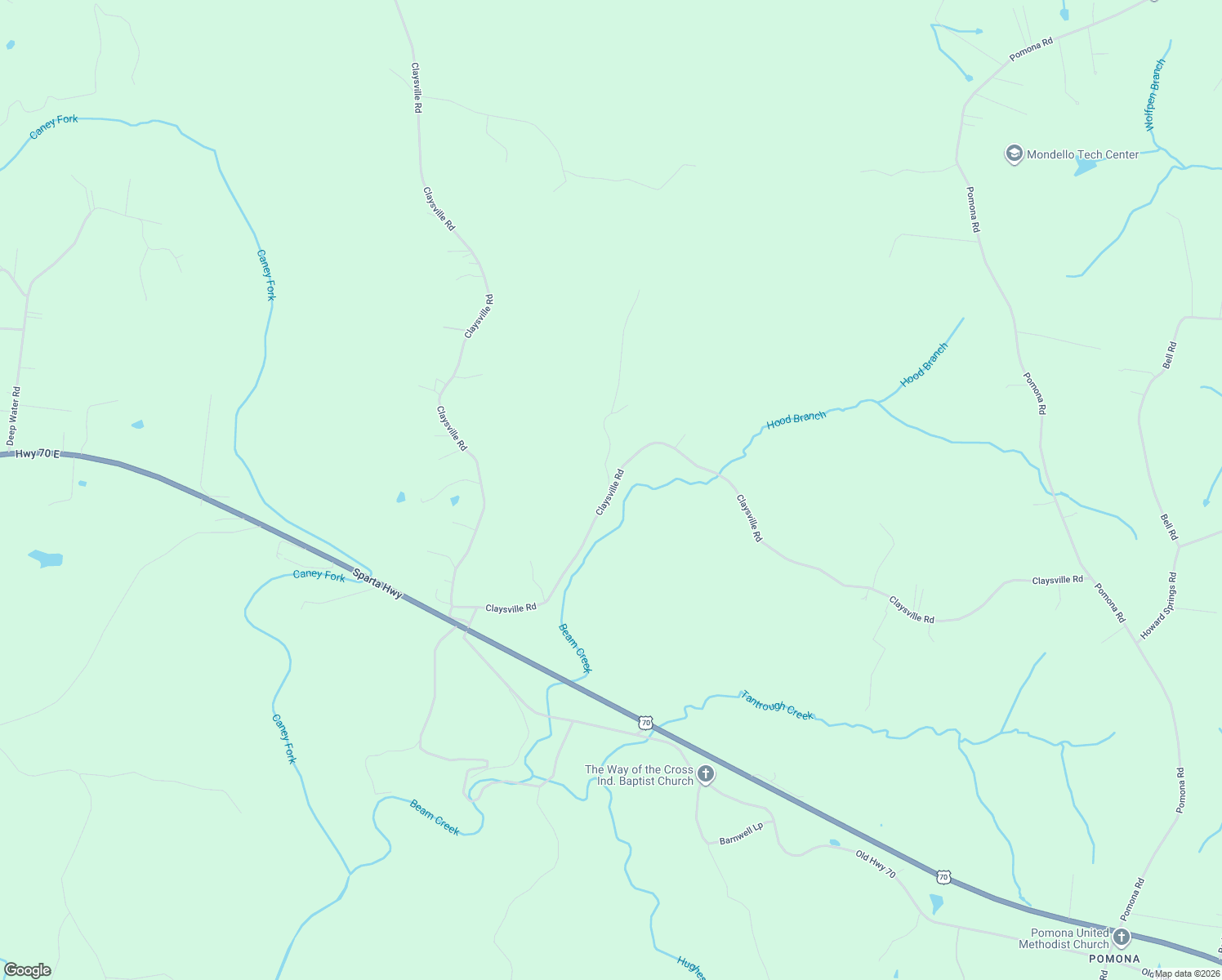 map of restaurants, bars, coffee shops, grocery stores, and more near 1639 Claysville Road in Crossville