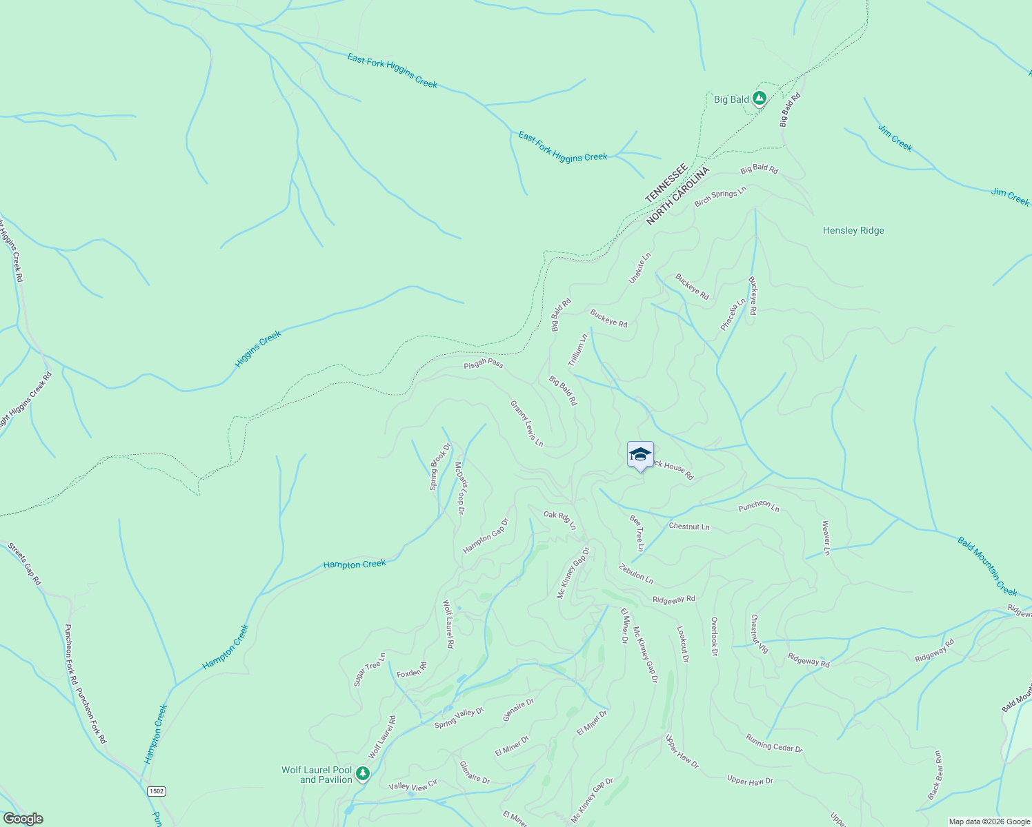 map of restaurants, bars, coffee shops, grocery stores, and more near 585 Granny Lewis Lane in Mars Hill