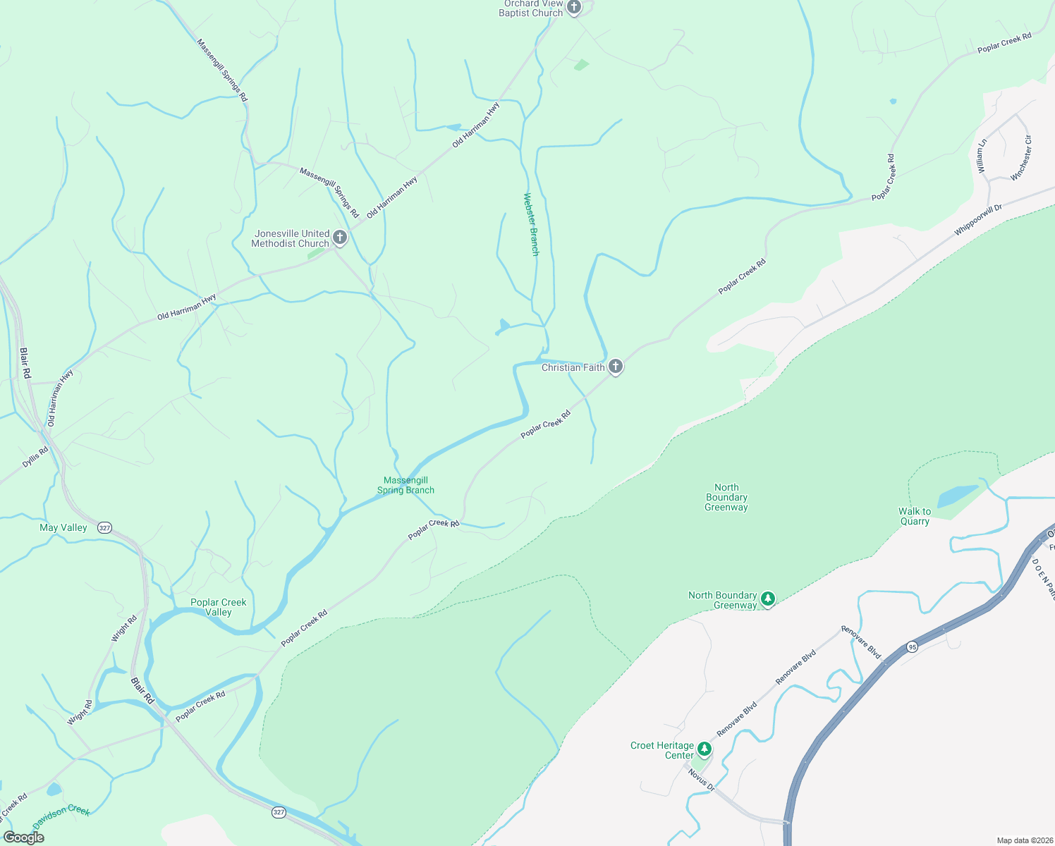 map of restaurants, bars, coffee shops, grocery stores, and more near 777 Poplar Creek Road in Oliver Springs