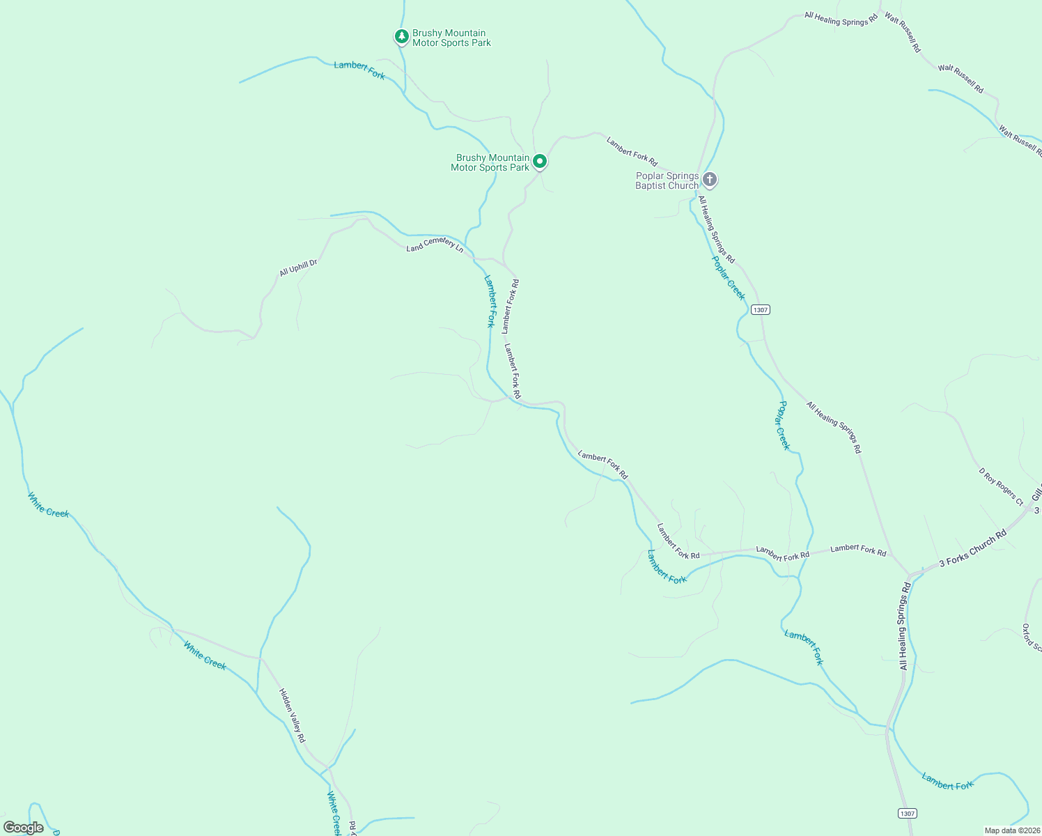 map of restaurants, bars, coffee shops, grocery stores, and more near 1587 Lambert Fork Road in Taylorsville