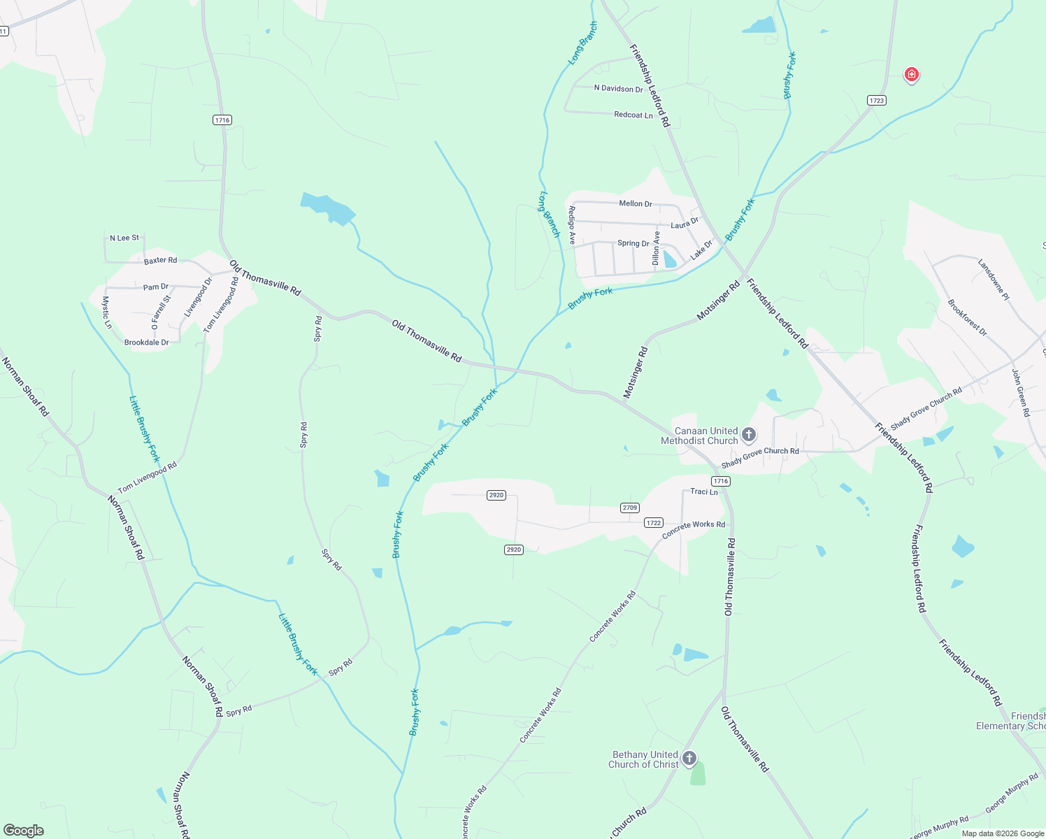 map of restaurants, bars, coffee shops, grocery stores, and more near 256 Punkin Ridge Lane in Winston-Salem