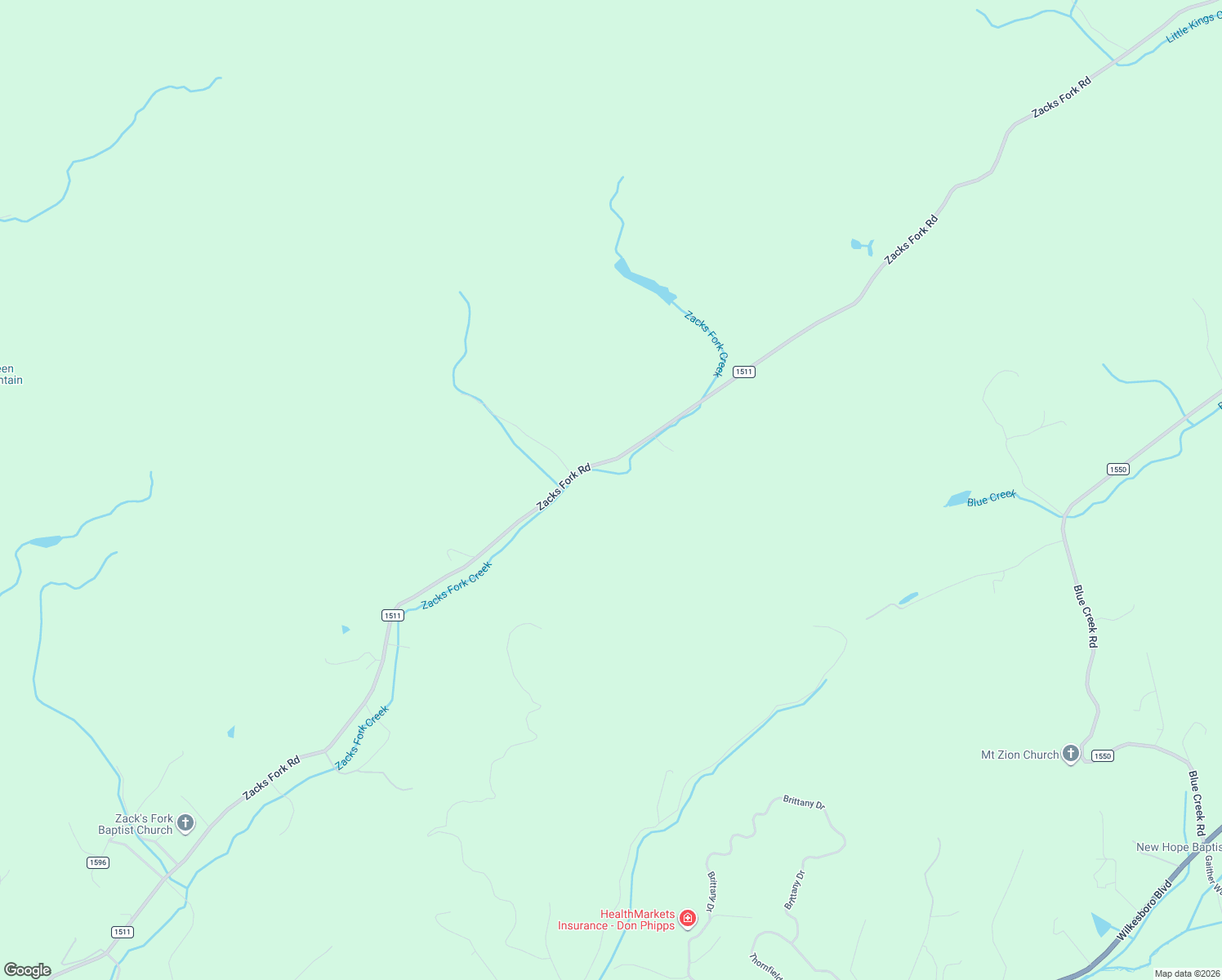 map of restaurants, bars, coffee shops, grocery stores, and more near 2018 Zacks Fork Road in Lenoir