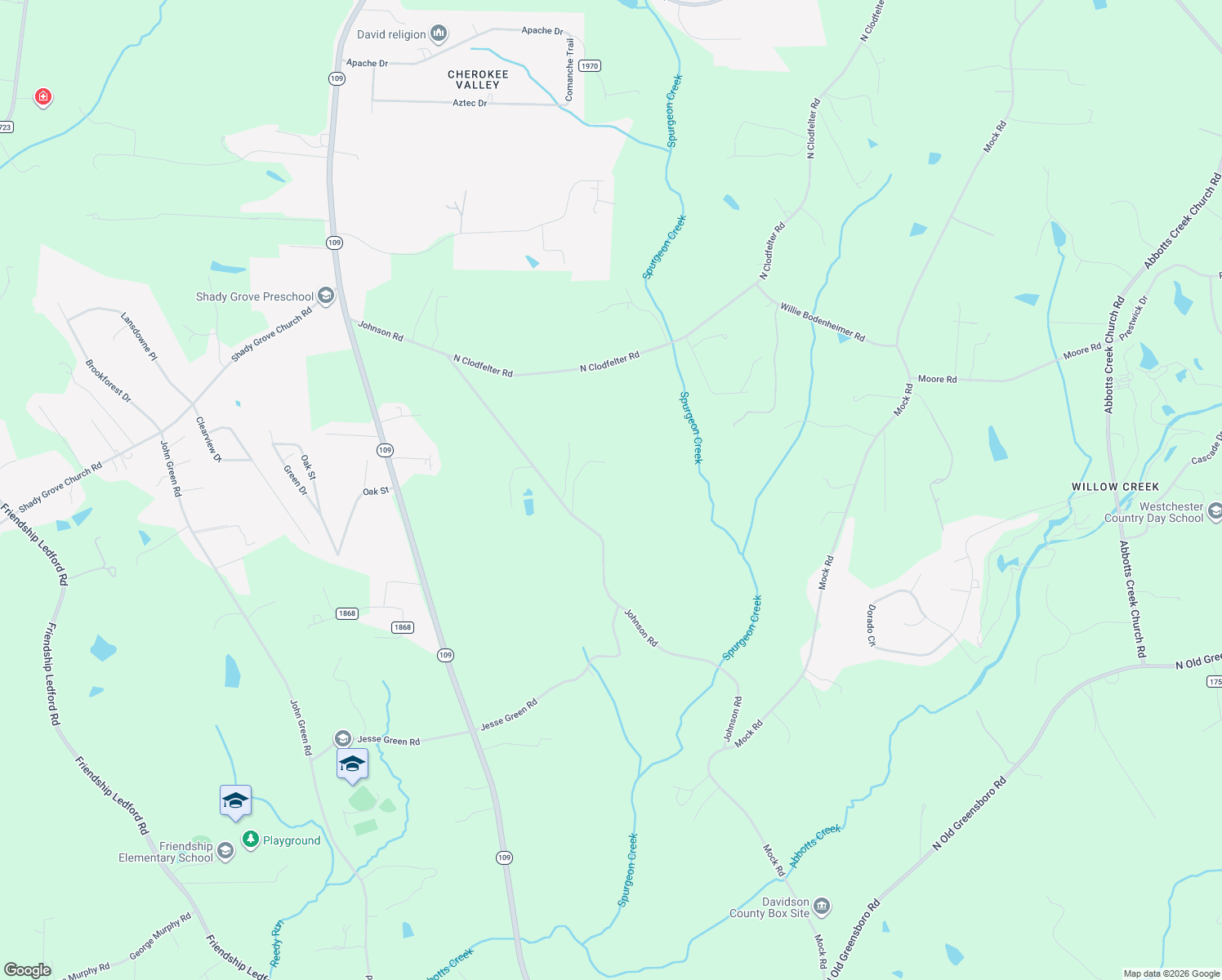 map of restaurants, bars, coffee shops, grocery stores, and more near 134 Nubbin Ridge Road in High Point