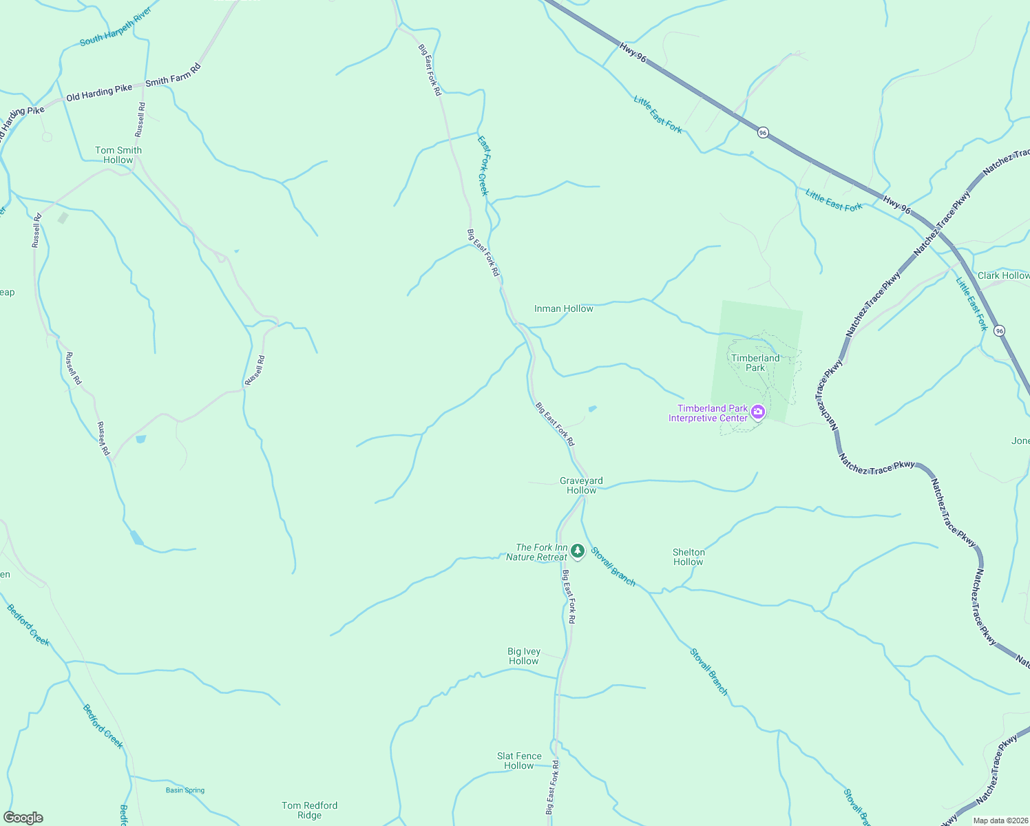 map of restaurants, bars, coffee shops, grocery stores, and more near 5575 Big East Fork Road in Franklin