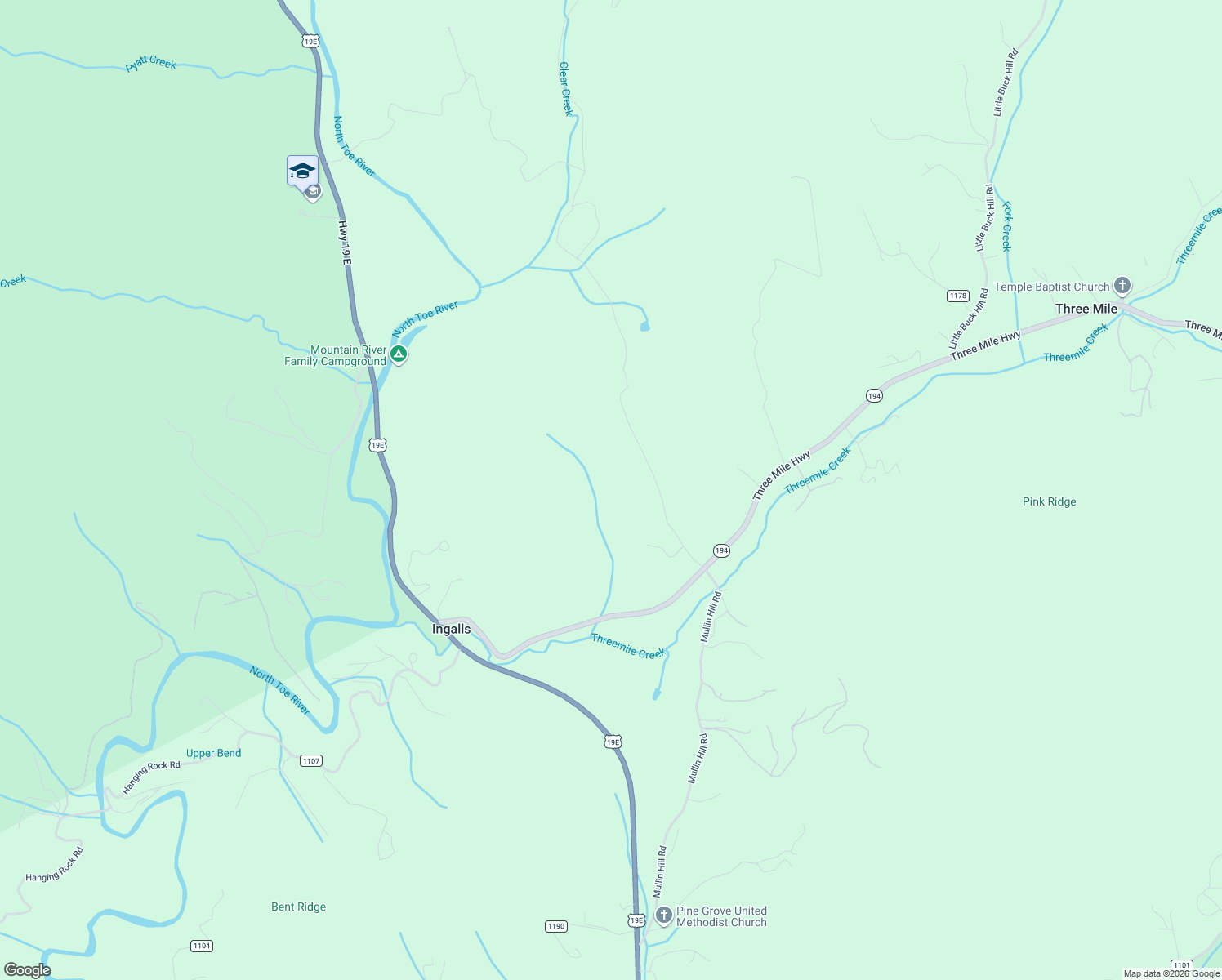 map of restaurants, bars, coffee shops, grocery stores, and more near 231 Gusher Knob Road in Spruce Pine