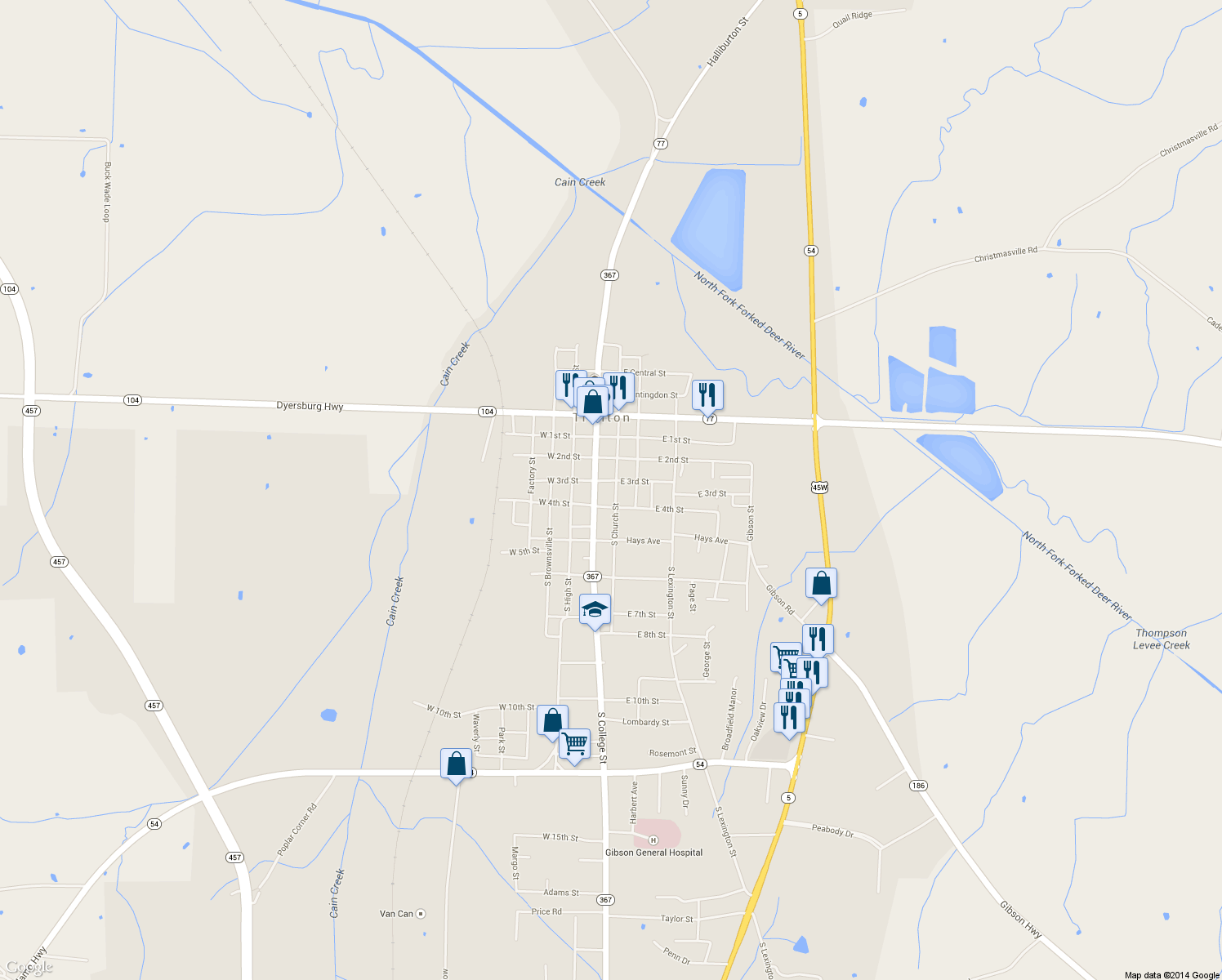 map of restaurants, bars, coffee shops, grocery stores, and more near 402 S Church St in Trenton