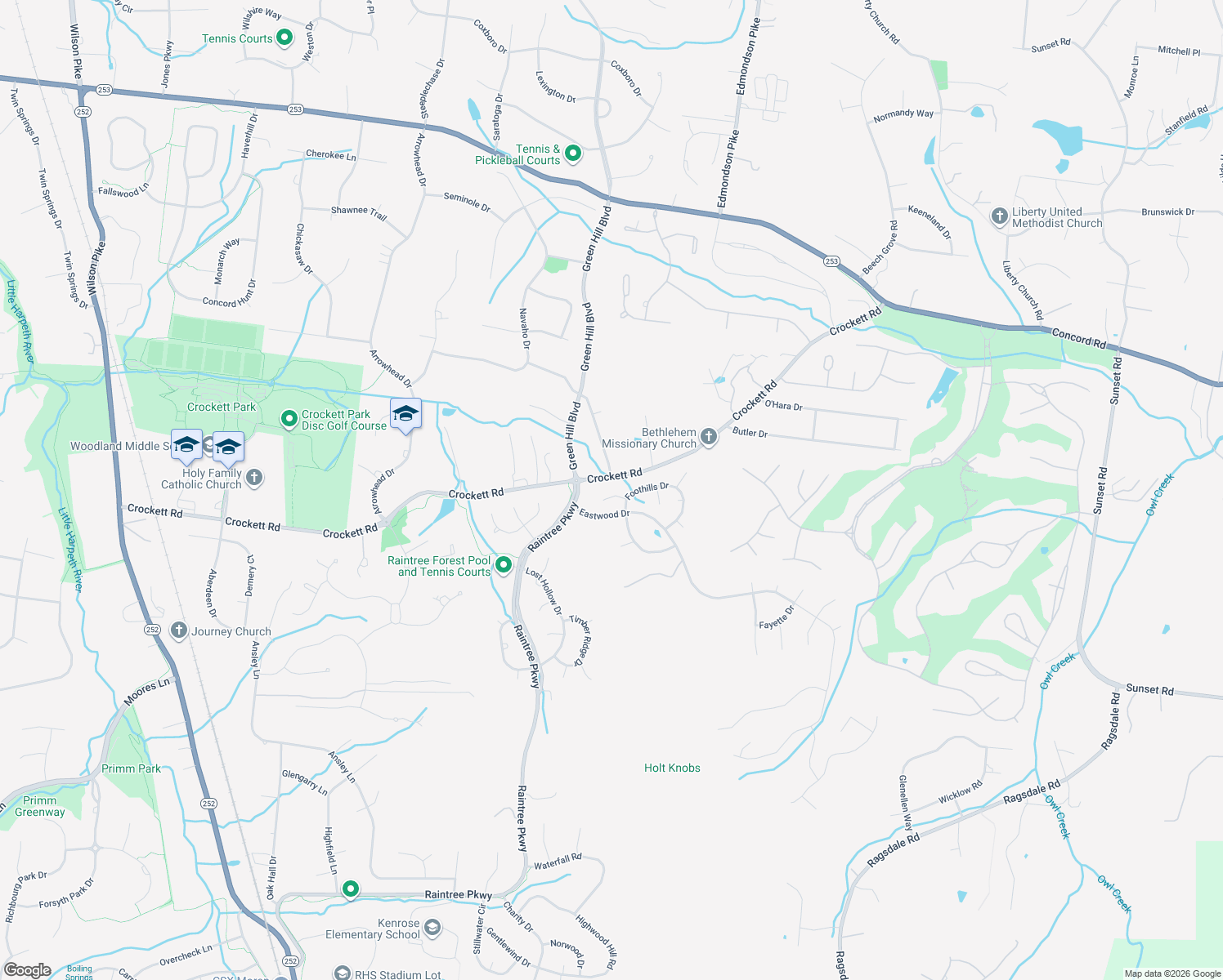 map of restaurants, bars, coffee shops, grocery stores, and more near 1411 Glenview Drive in Brentwood