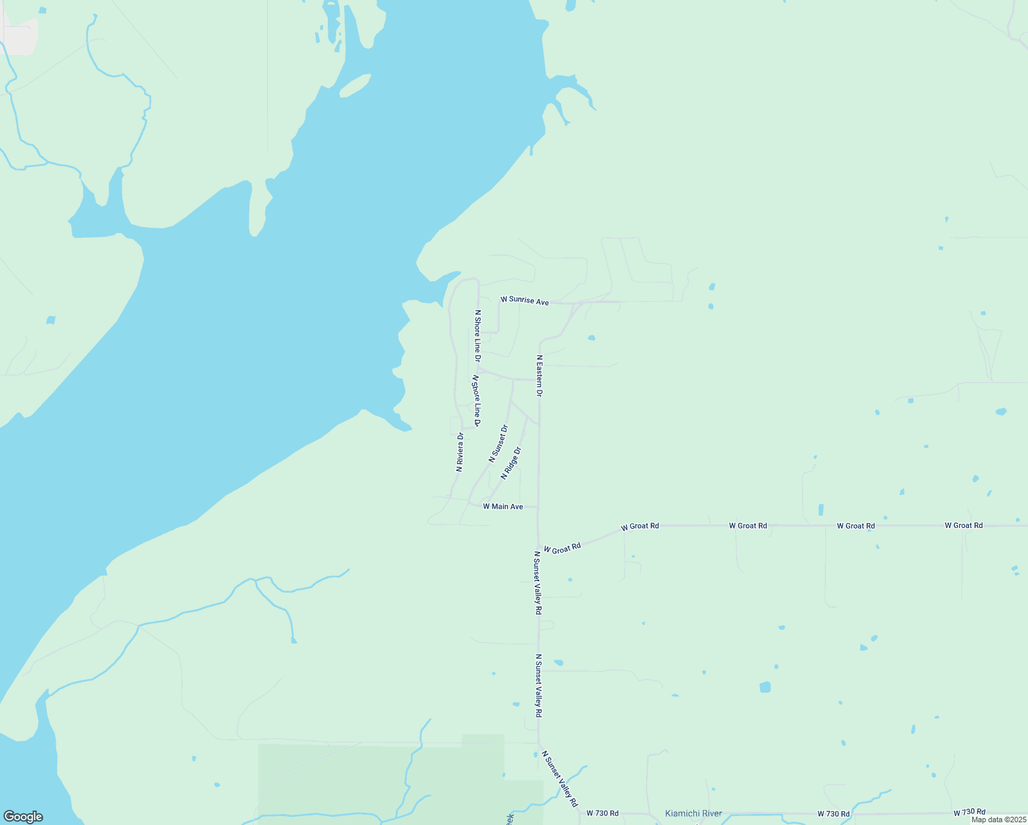 map of restaurants, bars, coffee shops, grocery stores, and more near 13607 North Sunset Drive in Hulbert