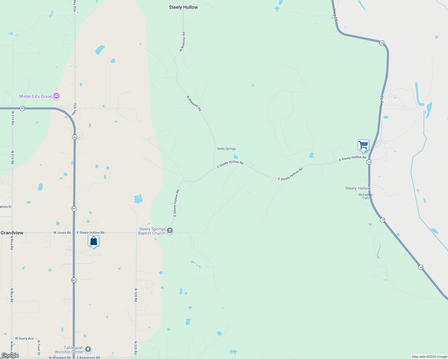 map of restaurants, bars, coffee shops, grocery stores, and more near 13725 North 527 Road in Tahlequah