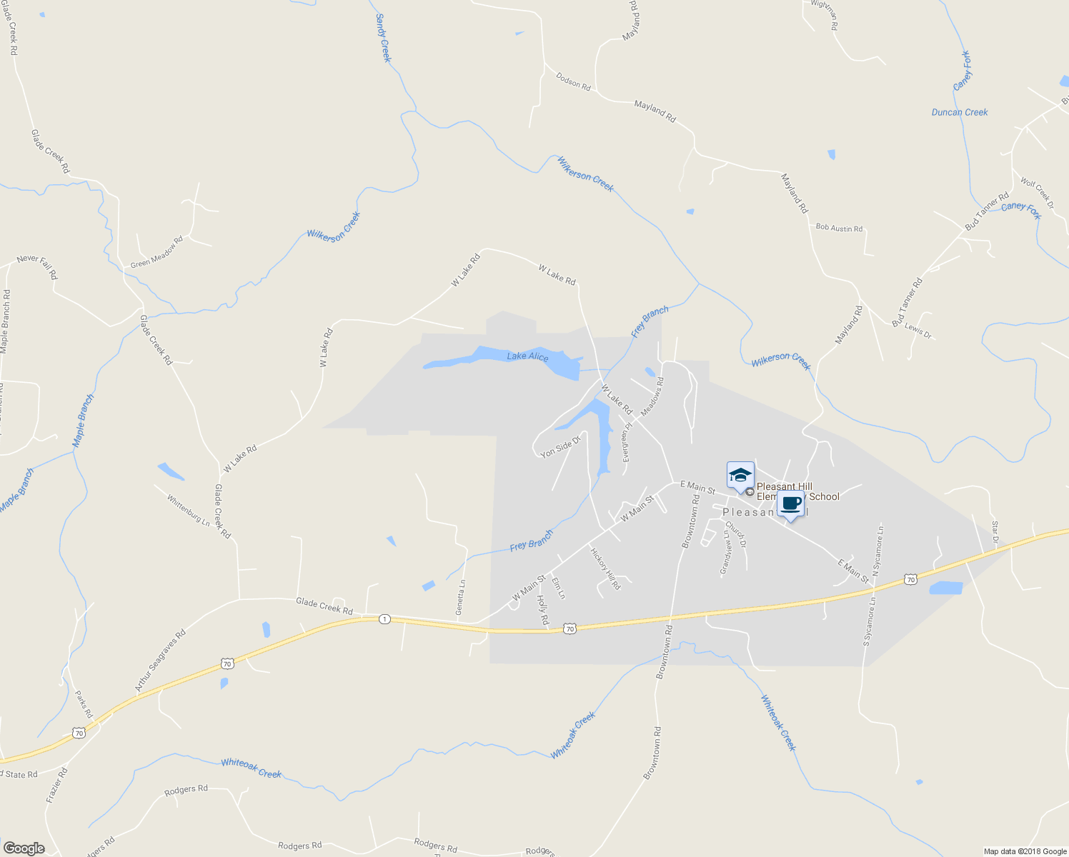 map of restaurants, bars, coffee shops, grocery stores, and more near 669 Yon Side Drive in Pleasant Hill