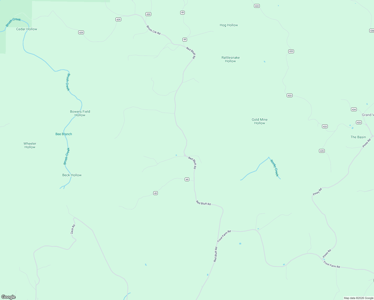 map of restaurants, bars, coffee shops, grocery stores, and more near 2661 Red Bluff Road in Searcy County