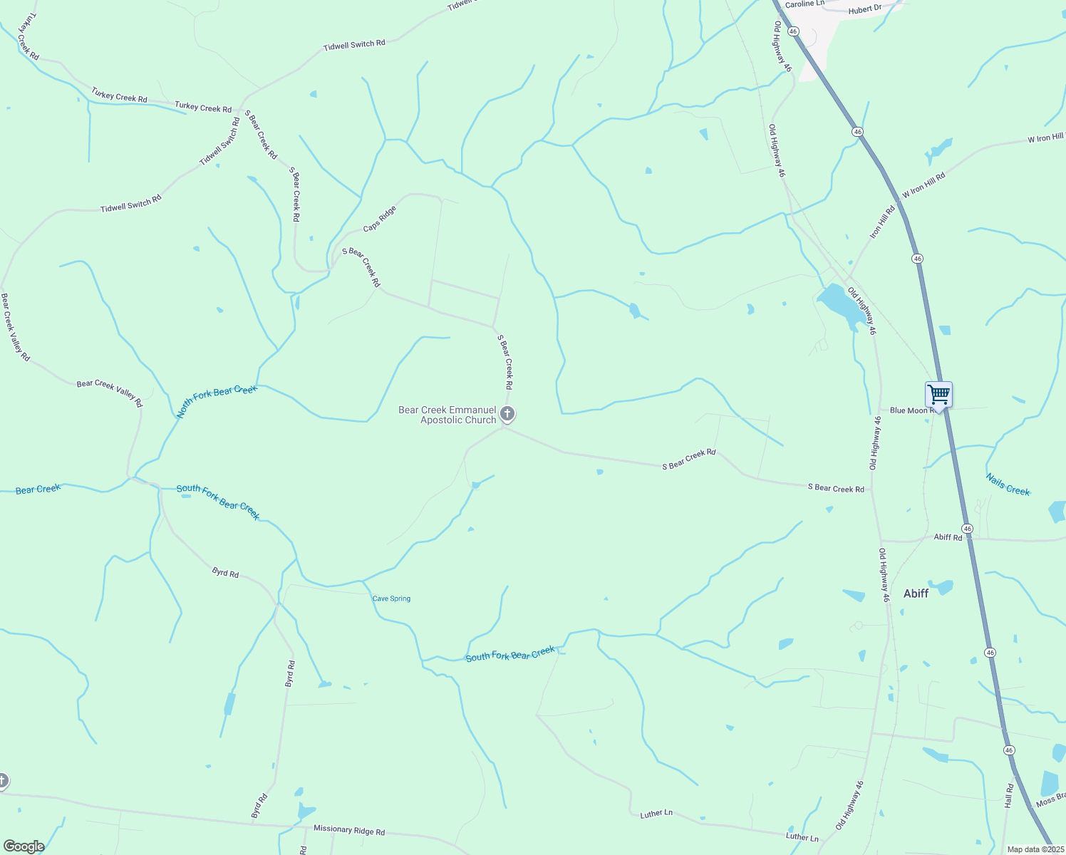 map of restaurants, bars, coffee shops, grocery stores, and more near 1255 South Bear Creek Road in Dickson
