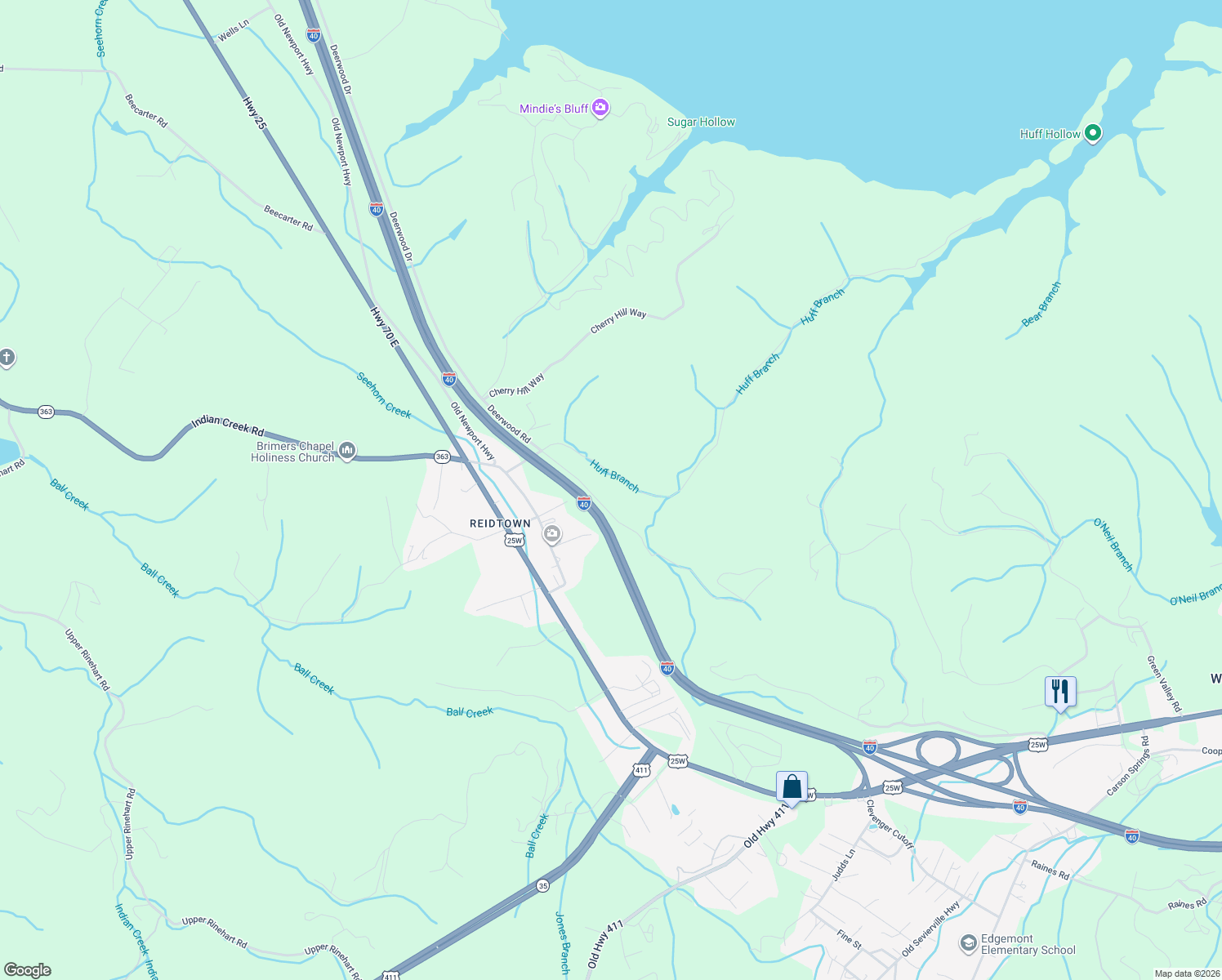map of restaurants, bars, coffee shops, grocery stores, and more near 1668 Deerwood Road in Newport