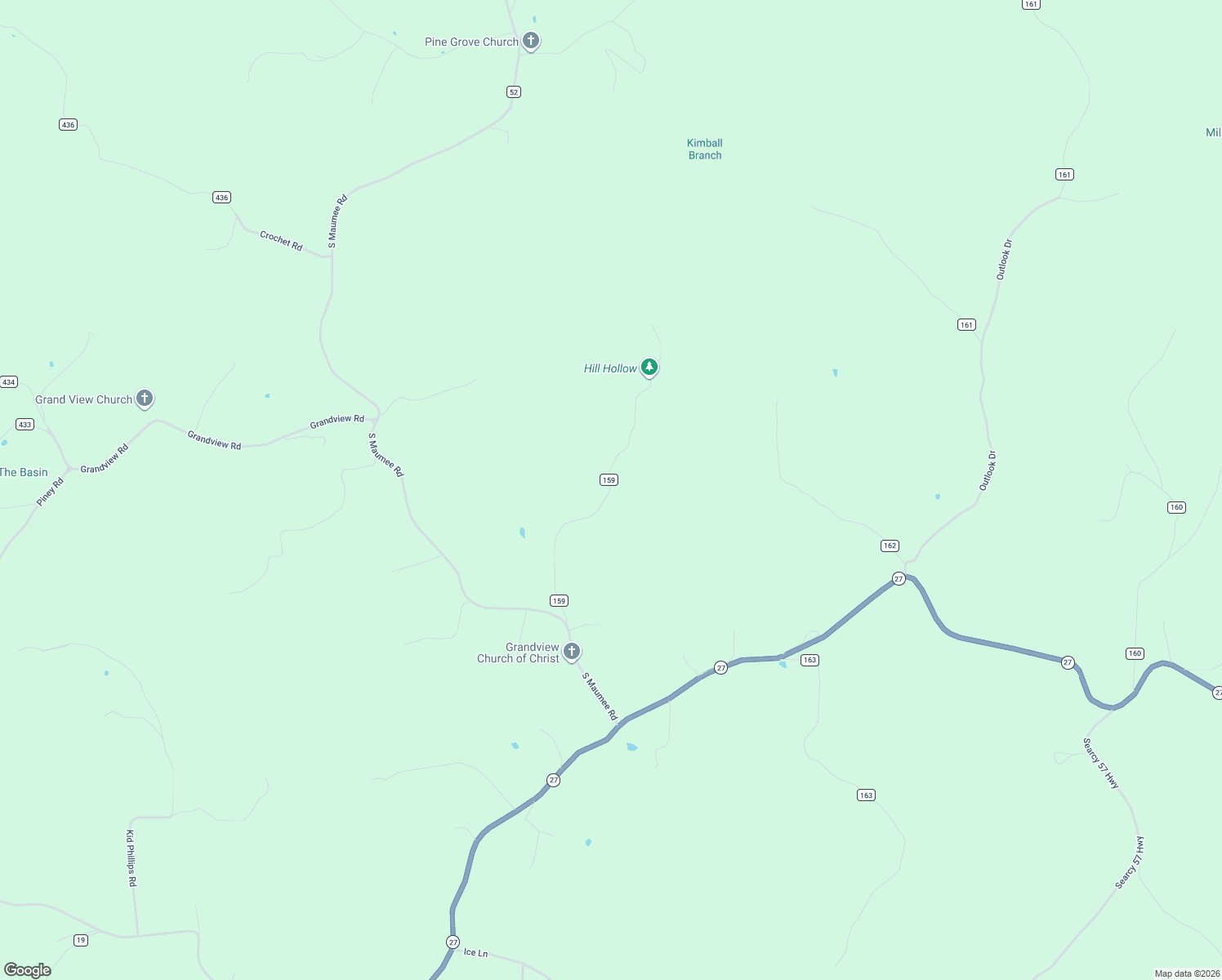 map of restaurants, bars, coffee shops, grocery stores, and more near Searcy 159 Highway in Marshall
