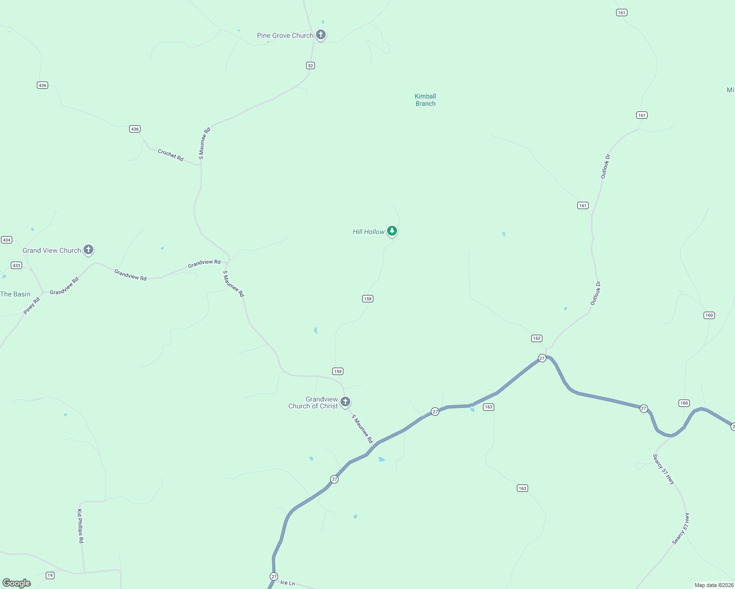 map of restaurants, bars, coffee shops, grocery stores, and more near Searcy 159 Highway in Searcy County