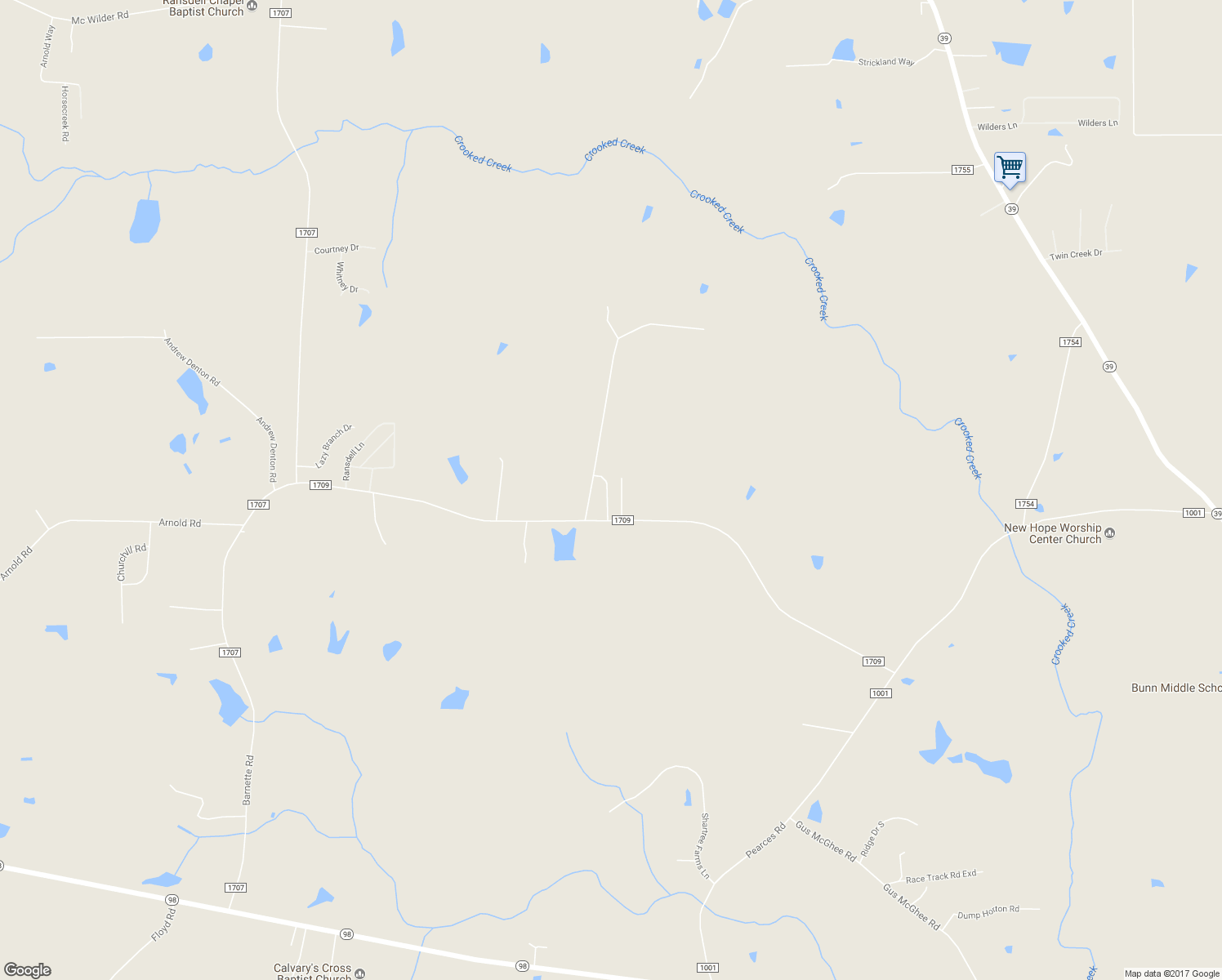 map of restaurants, bars, coffee shops, grocery stores, and more near 506 Ransdell Road in Louisburg
