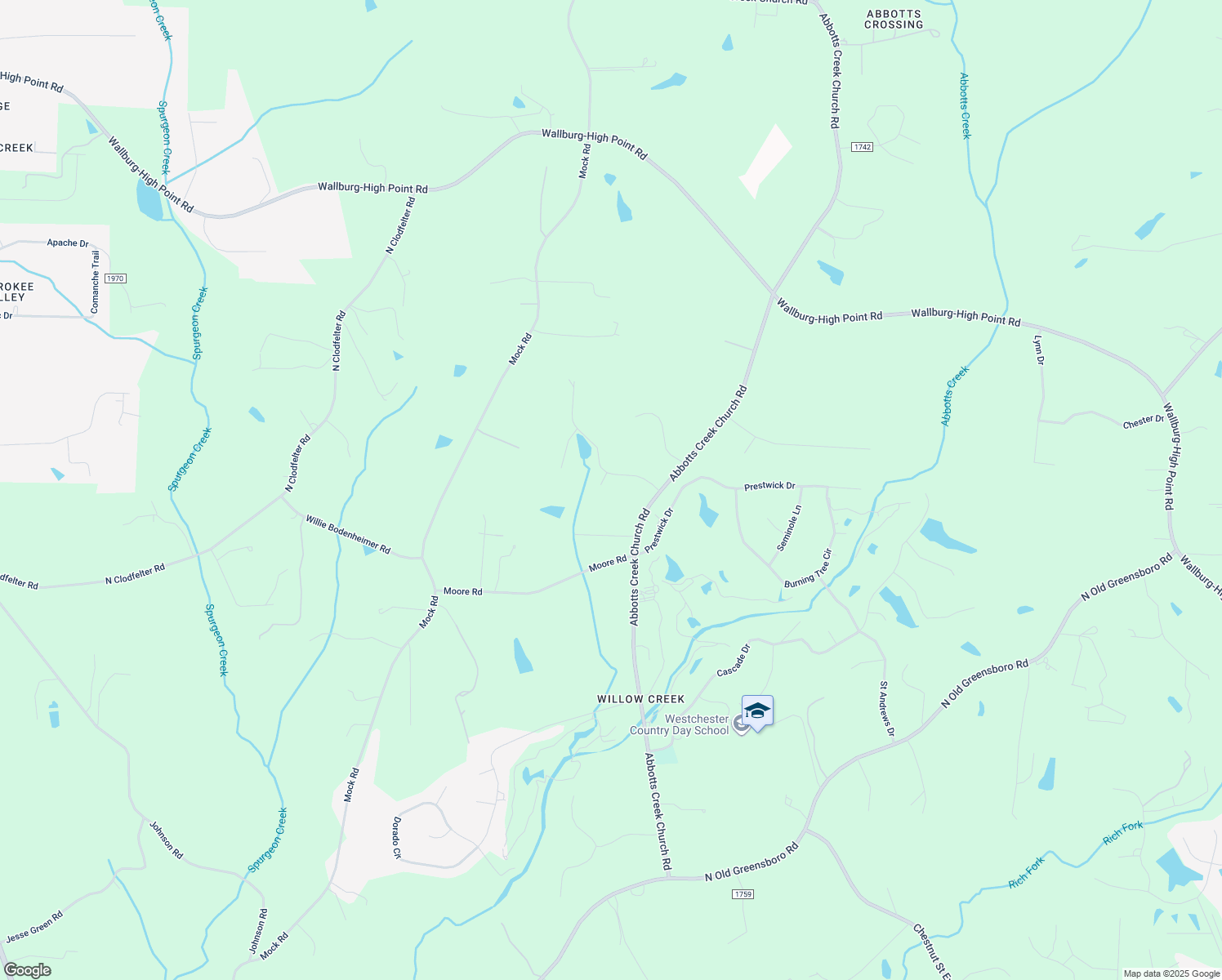 map of restaurants, bars, coffee shops, grocery stores, and more near 251 Orinoco Dr in High Point
