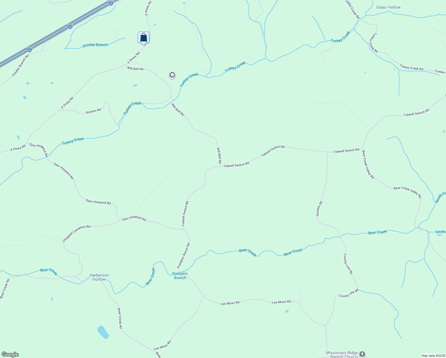 map of restaurants, bars, coffee shops, grocery stores, and more near 2199 Tidwell Switch Road in Bon Aqua