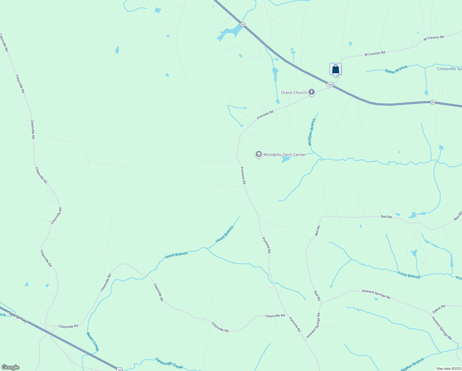 map of restaurants, bars, coffee shops, grocery stores, and more near 106 Keagle Farm Road in Crossville