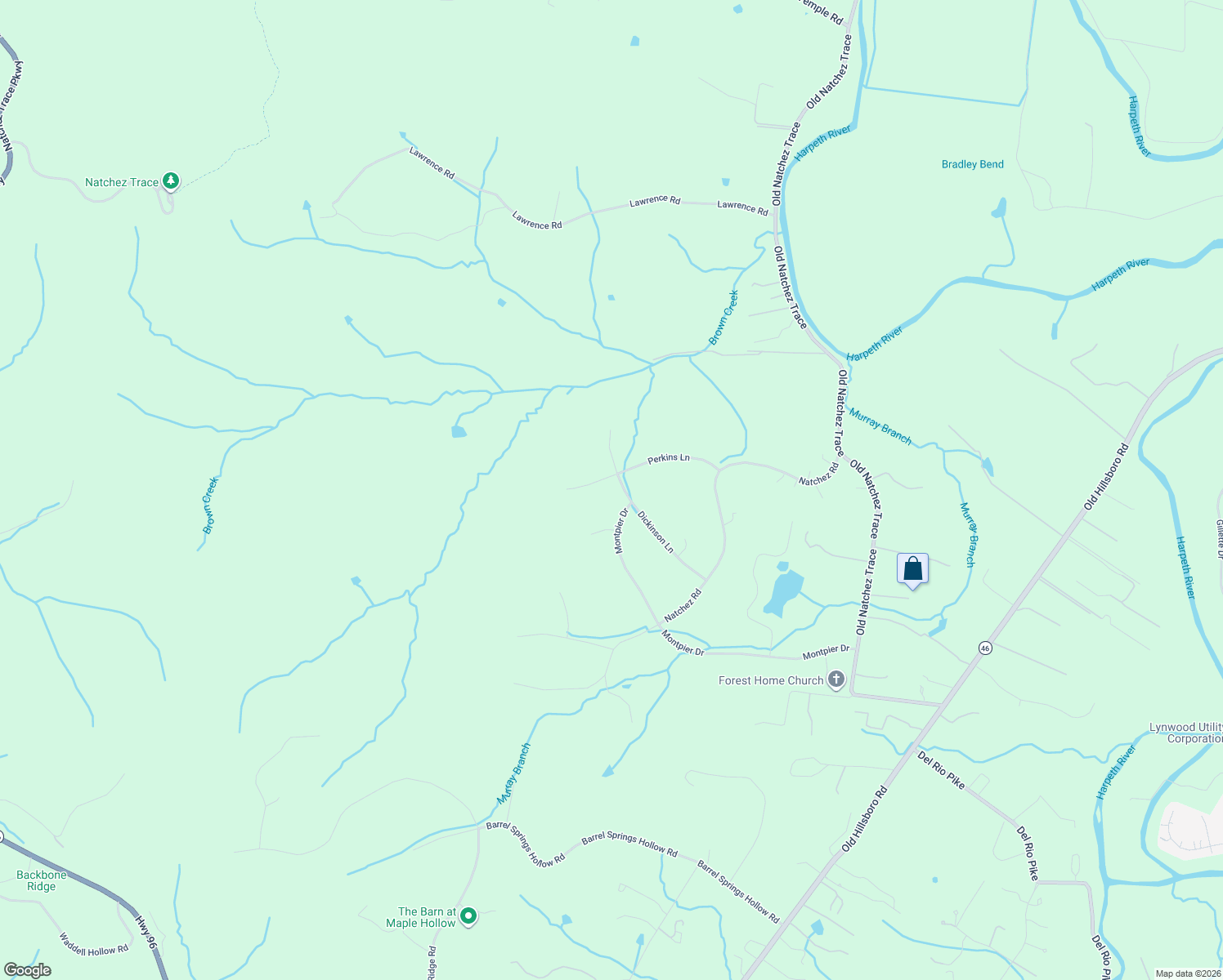 map of restaurants, bars, coffee shops, grocery stores, and more near 1201 Perkins Lane in Franklin