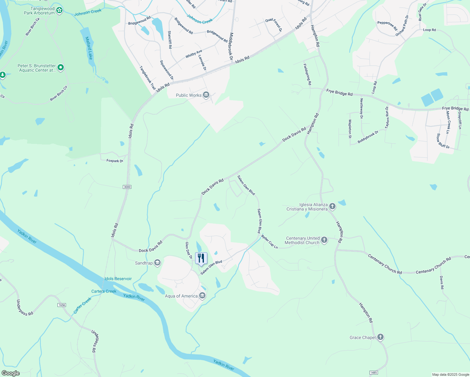 map of restaurants, bars, coffee shops, grocery stores, and more near 8241 Arbor Ridge Lane in Clemmons