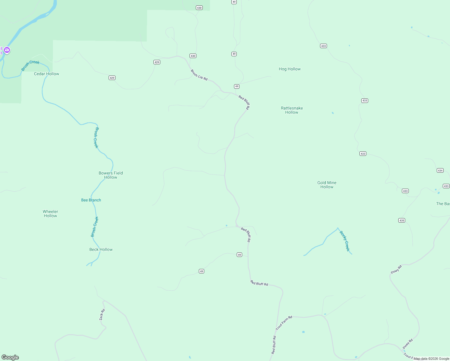 map of restaurants, bars, coffee shops, grocery stores, and more near Searcy 49 Highway in Marshall