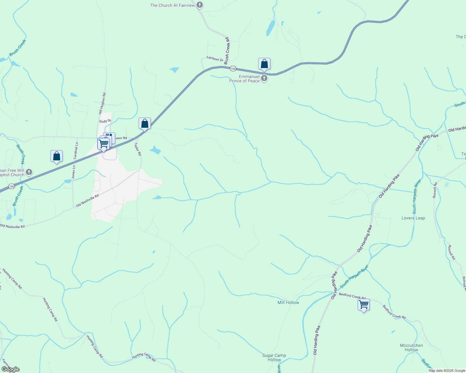 map of restaurants, bars, coffee shops, grocery stores, and more near 6884 Talley Hollow Road in Fairview