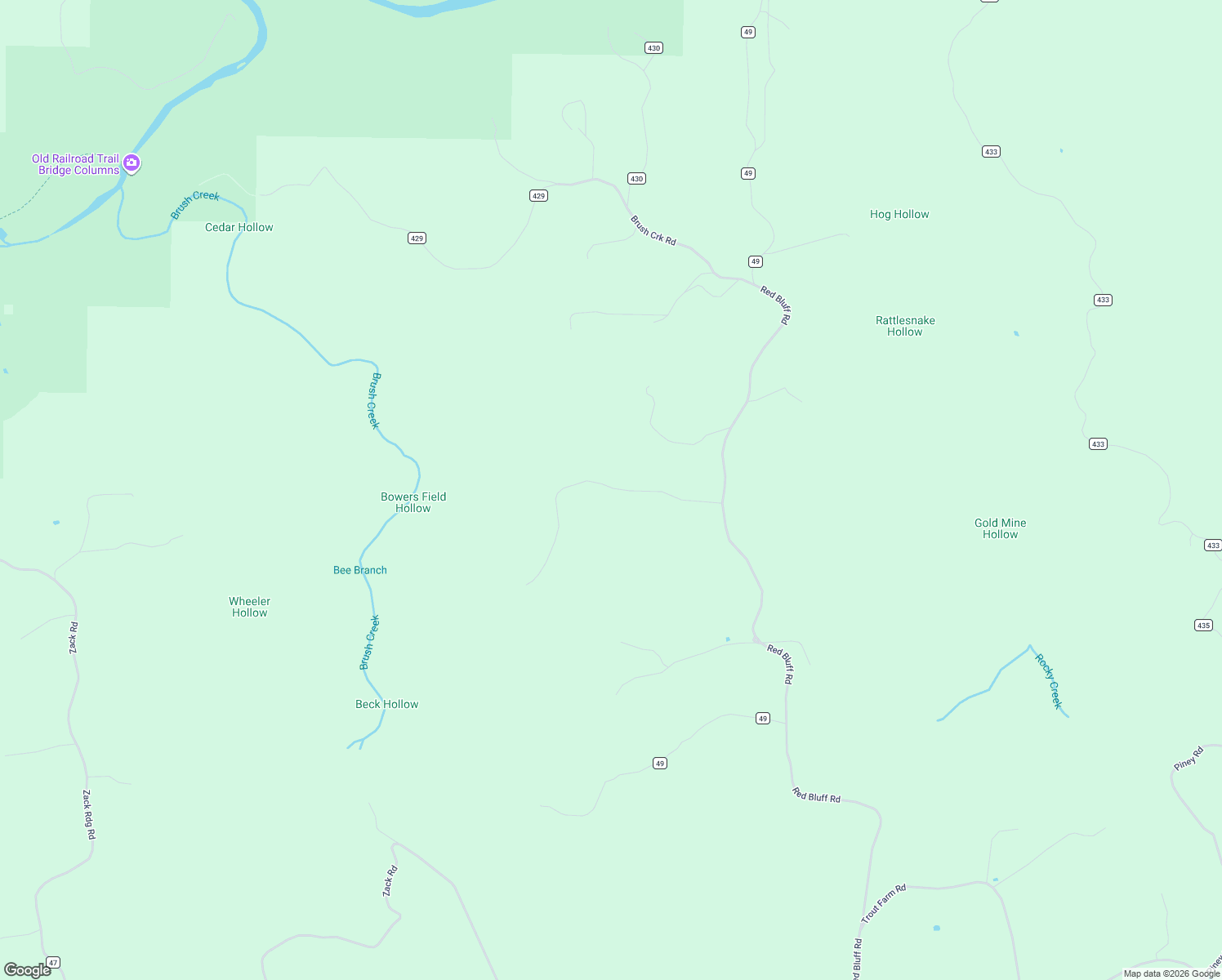 map of restaurants, bars, coffee shops, grocery stores, and more near Fallen Tree Road in Marshall