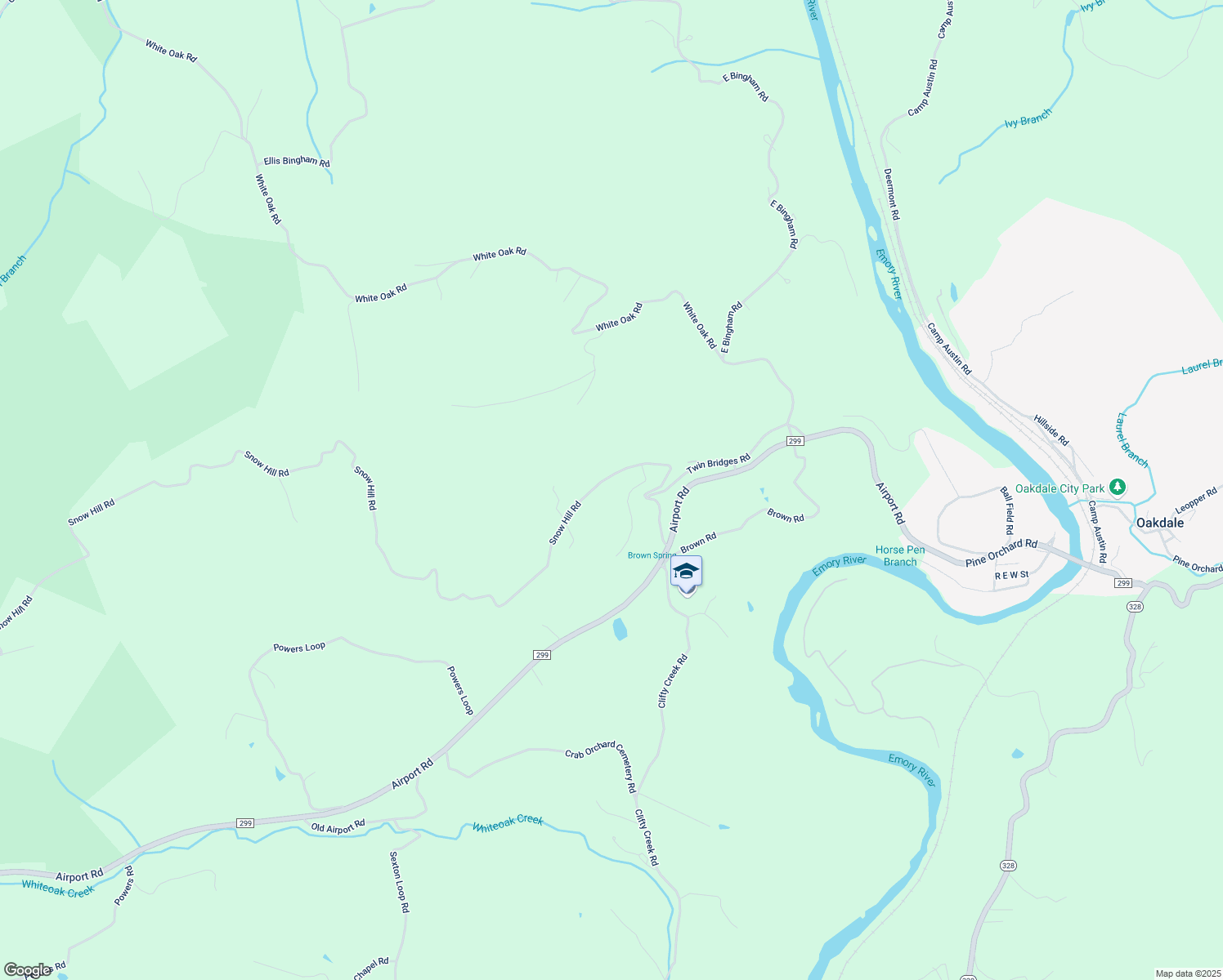map of restaurants, bars, coffee shops, grocery stores, and more near 130 Morres Subdivision Road in Oakdale