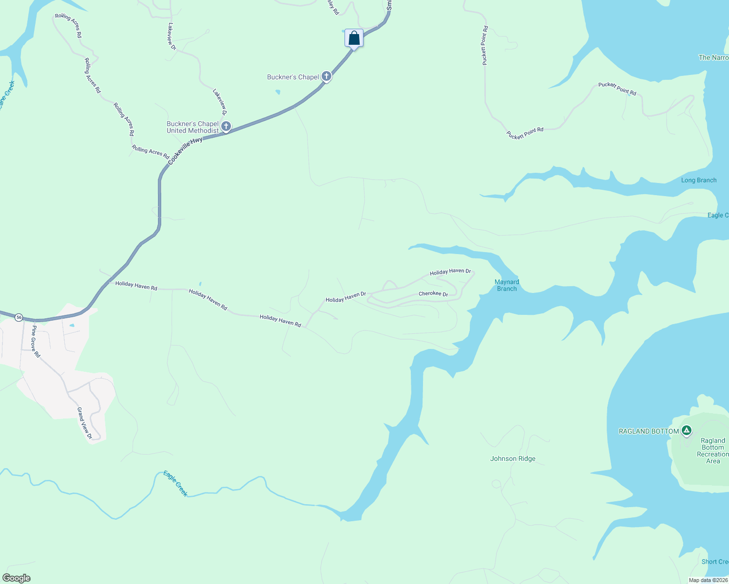 map of restaurants, bars, coffee shops, grocery stores, and more near 441 Holiday Haven Drive in Smithville