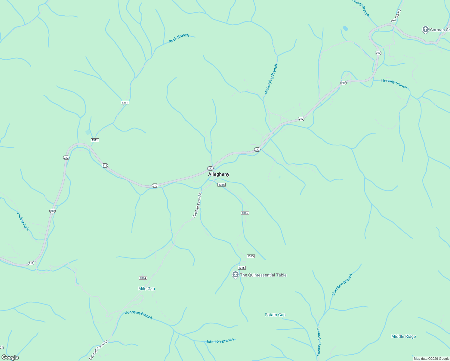 map of restaurants, bars, coffee shops, grocery stores, and more near 3314 Cutshall Town Road in Marshall