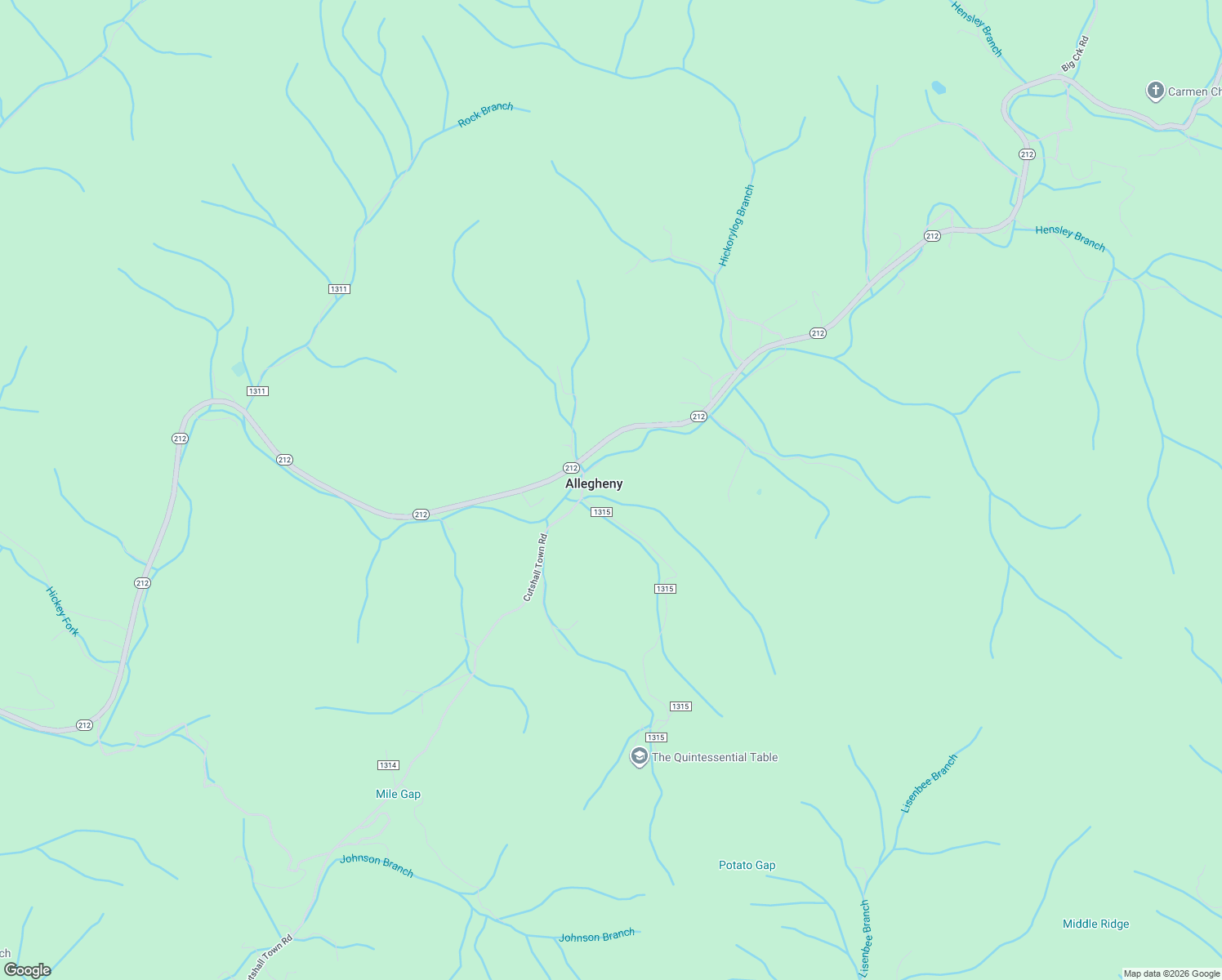 map of restaurants, bars, coffee shops, grocery stores, and more near 3314 Cutshall Town Road in Marshall