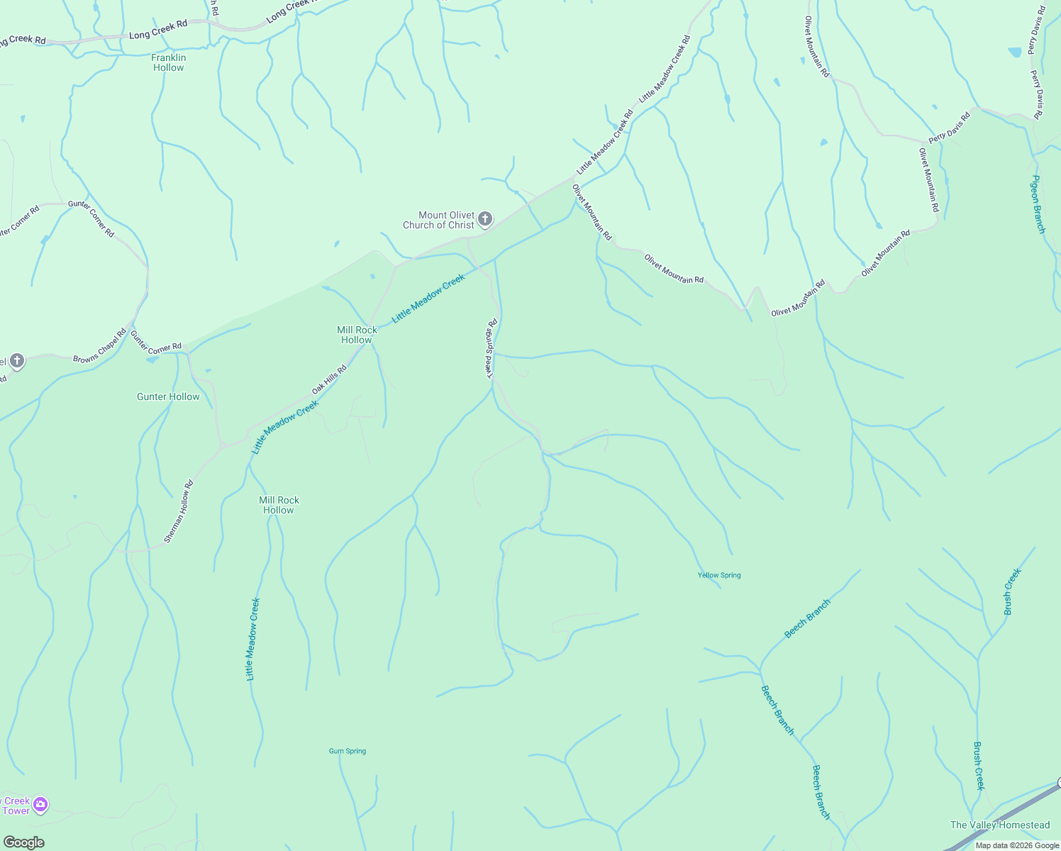map of restaurants, bars, coffee shops, grocery stores, and more near 499 Tweed Springs Road in Greeneville