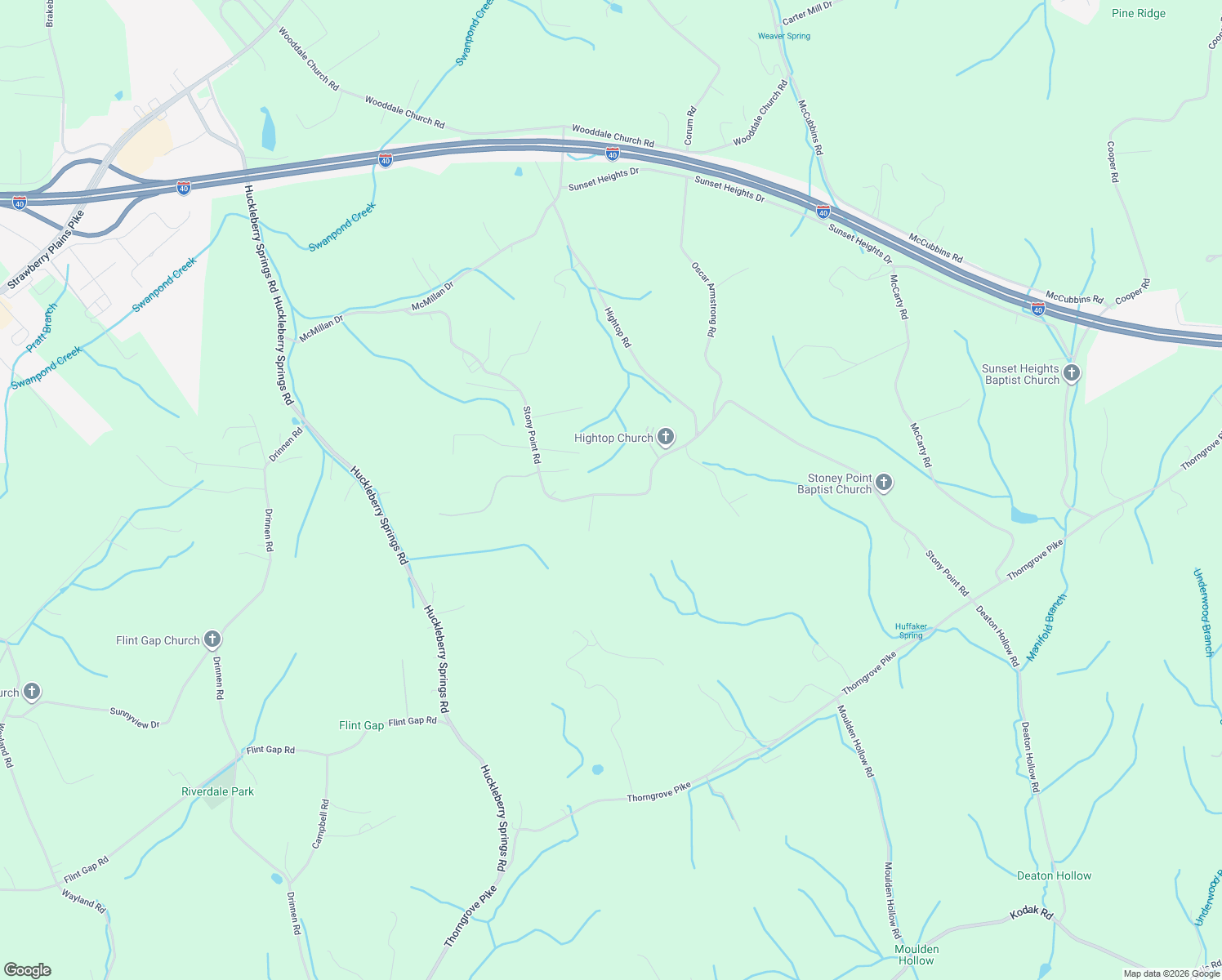 map of restaurants, bars, coffee shops, grocery stores, and more near 7720 Misty Point Way in Knoxville