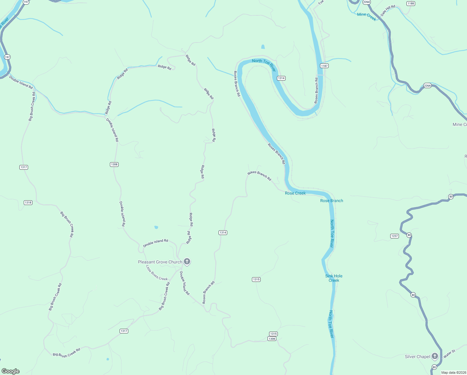 map of restaurants, bars, coffee shops, grocery stores, and more near 921 Roses Branch Road in Green Mountain