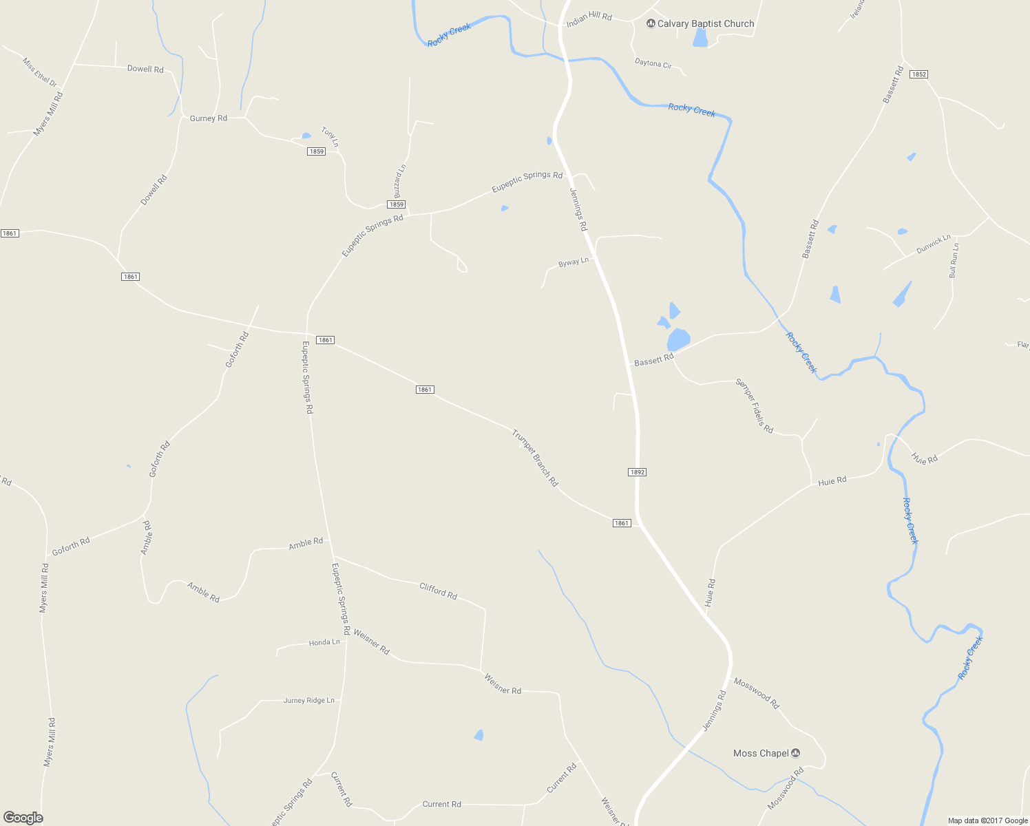 map of restaurants, bars, coffee shops, grocery stores, and more near 238 Trumpet Branch Road in Olin