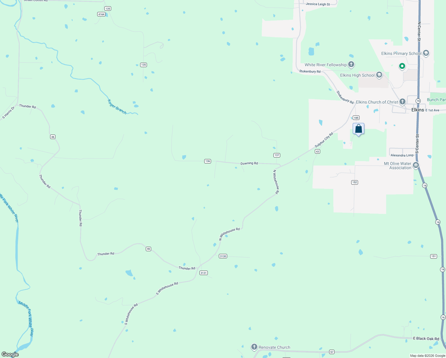 map of restaurants, bars, coffee shops, grocery stores, and more near Downing Lane in Fayetteville
