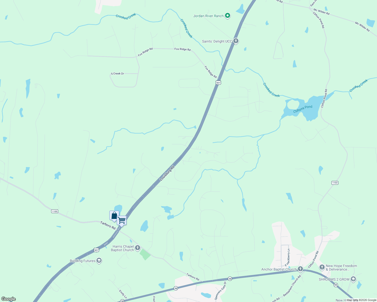 map of restaurants, bars, coffee shops, grocery stores, and more near 10 Green Bark Dr in Youngsville