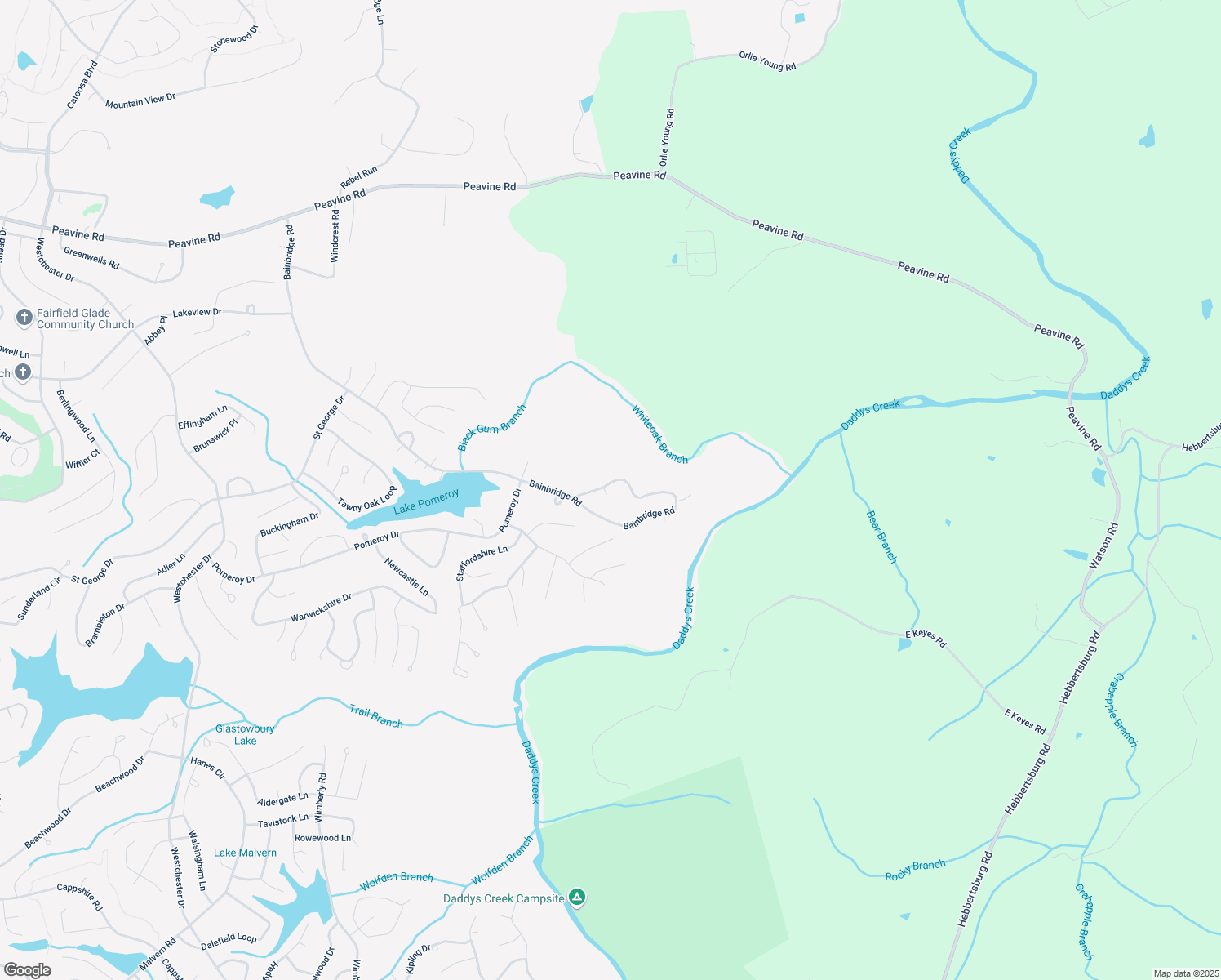 map of restaurants, bars, coffee shops, grocery stores, and more near 438 Bainbridge Road in Crossville
