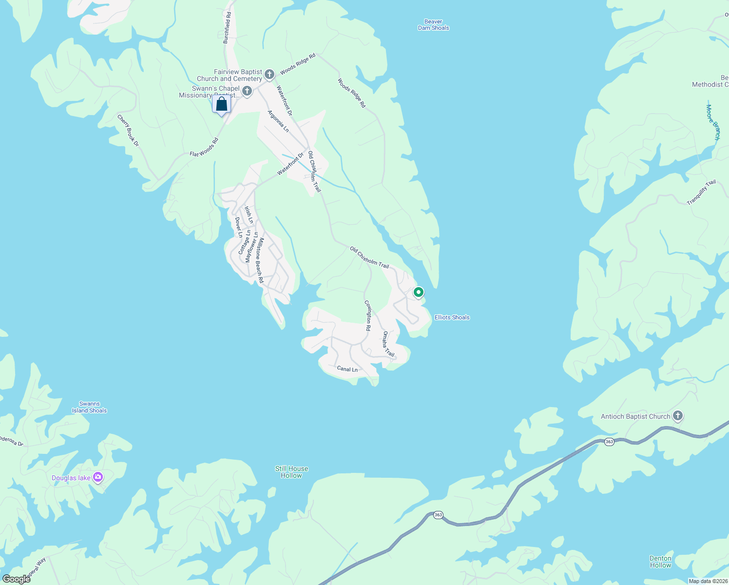 map of restaurants, bars, coffee shops, grocery stores, and more near 1542 Covington Road in Dandridge