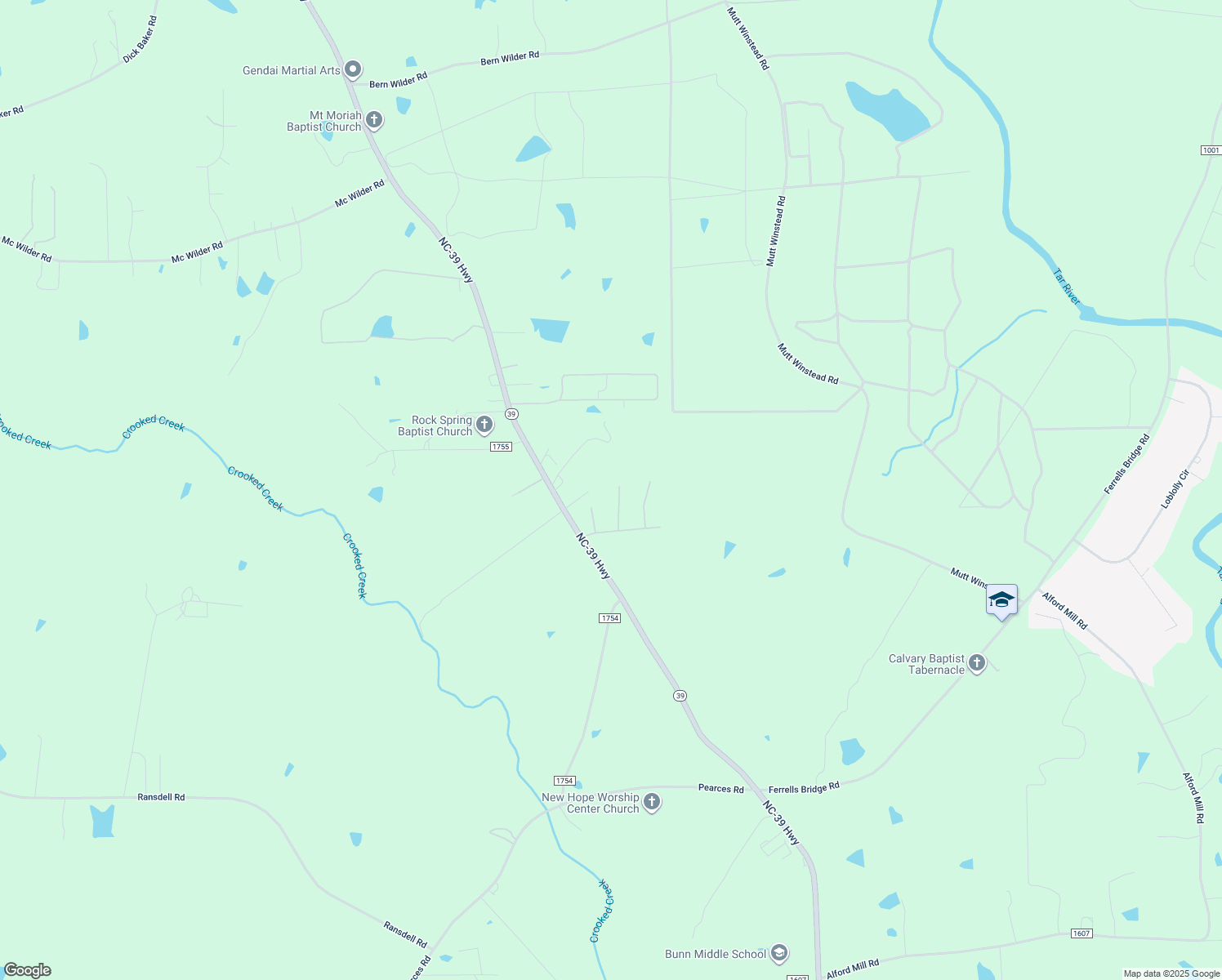 map of restaurants, bars, coffee shops, grocery stores, and more near 45 Harley Court in Louisburg