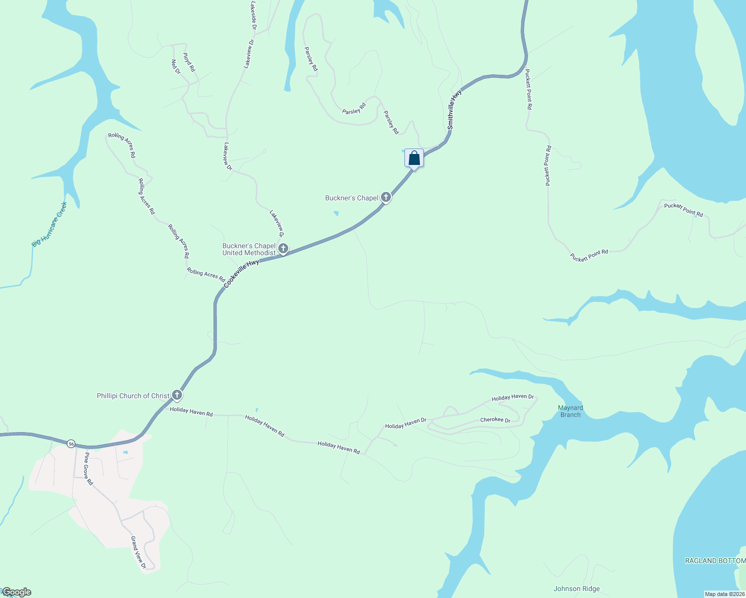 map of restaurants, bars, coffee shops, grocery stores, and more near 473 Ponder Road in Smithville