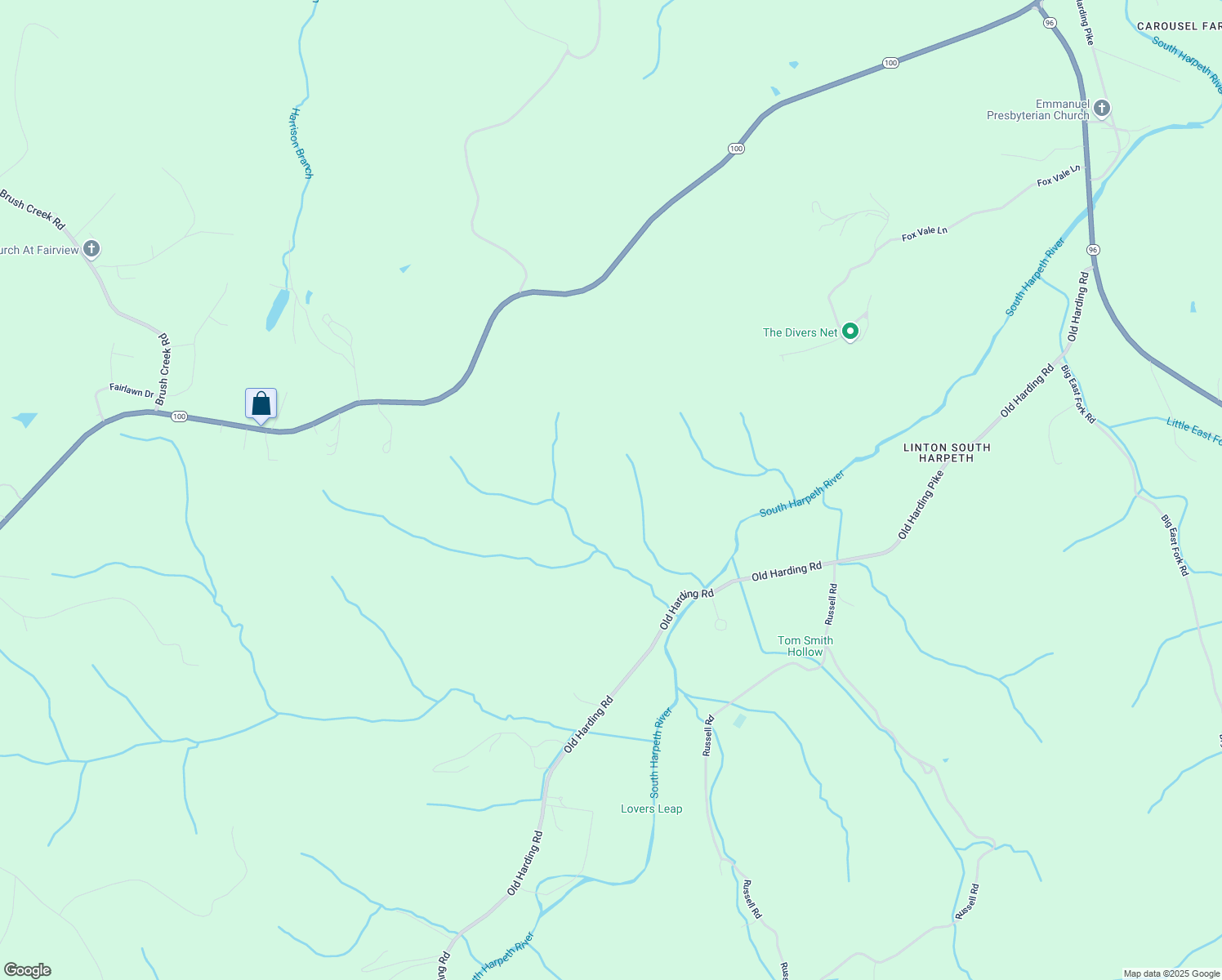 map of restaurants, bars, coffee shops, grocery stores, and more near 5139 Old Harding Road in Franklin